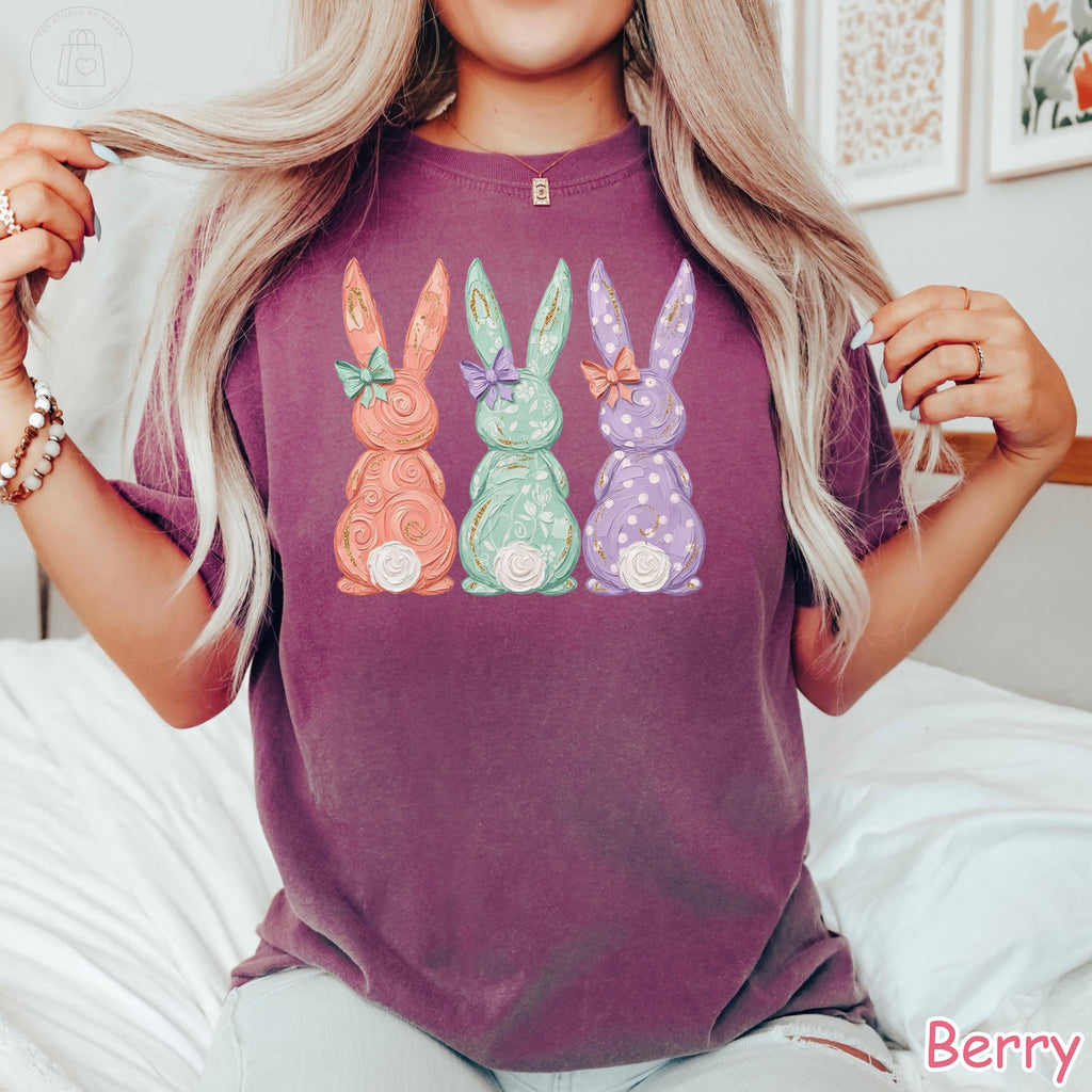 Comfort Colors Easter Bunny Shirt, Pastel Watercolor Tee