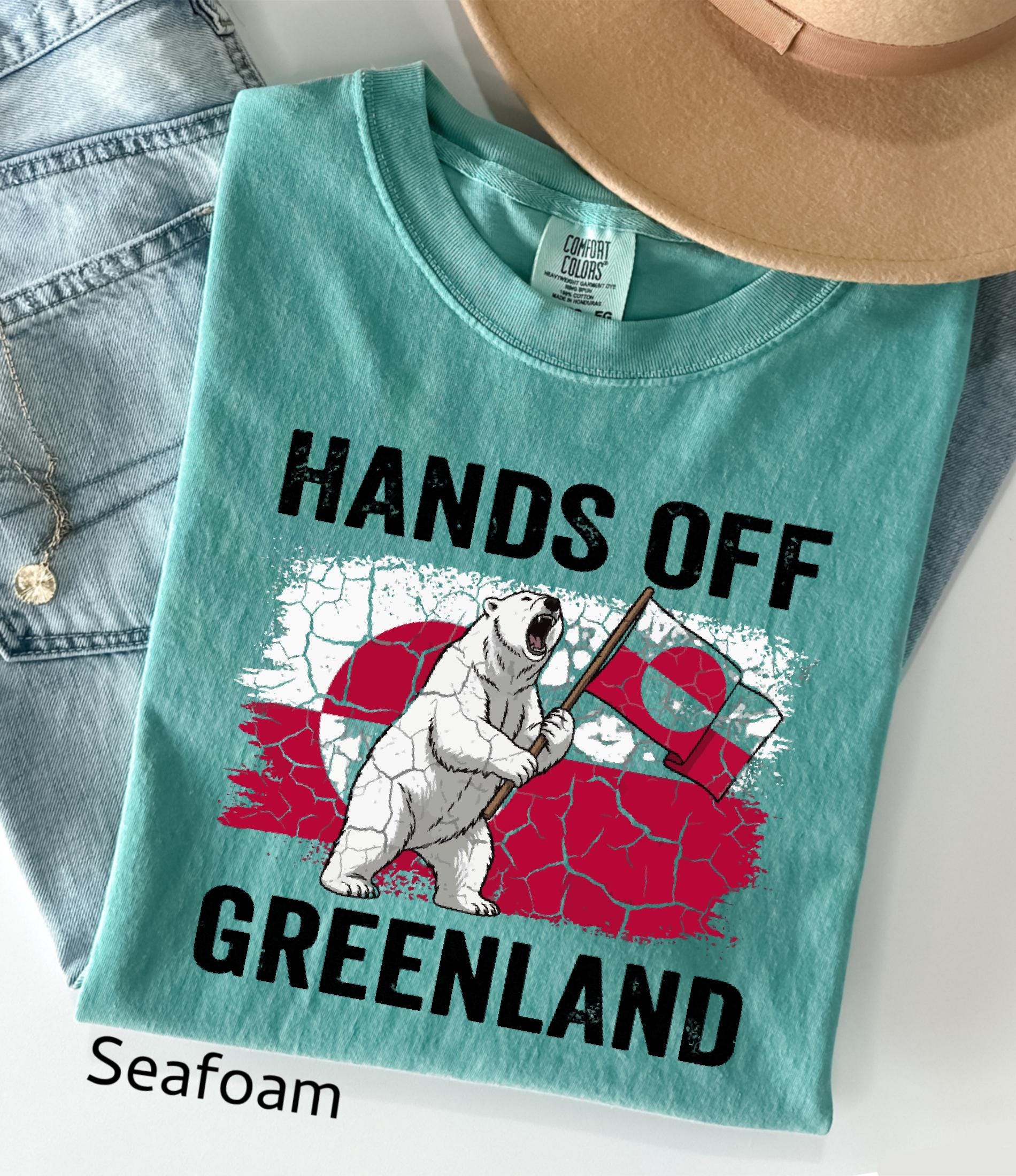 Hands Off Greenland Comfort Colors© Shirt: Greenland Is Ours Shirt, Political Protest Tee, Anti Trump T-Shirt