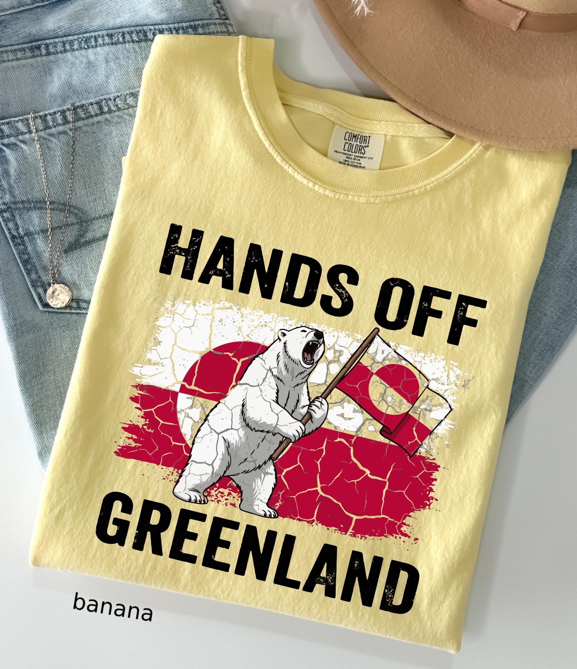 Hands Off Greenland Comfort Colors© Shirt: Greenland Is Ours Shirt, Political Protest Tee, Anti Trump T-Shirt