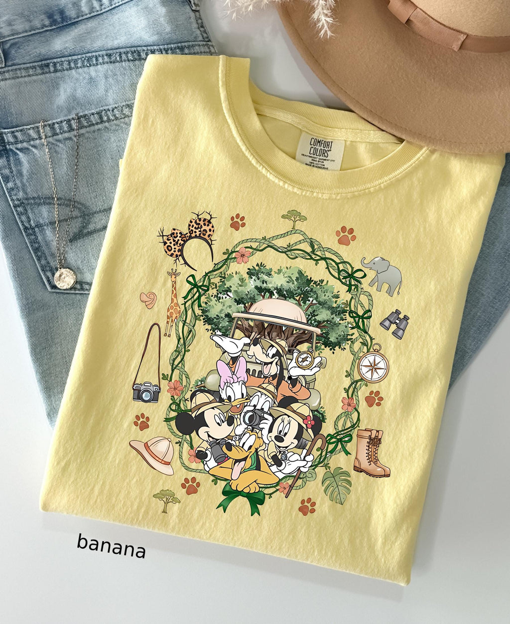 Comfort Colors© Coquette Bow Mickey & Friends Animal Kingdom Shirt: Retro Disney Safari Mode Disneyland Holiday Family Trip Gift