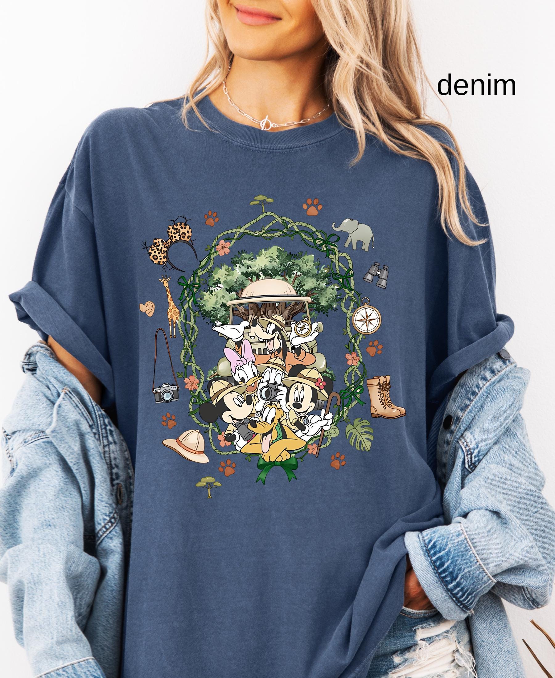 Comfort Colors© Coquette Bow Mickey & Friends Animal Kingdom Shirt: Retro Disney Safari Mode Disneyland Holiday Family Trip Gift