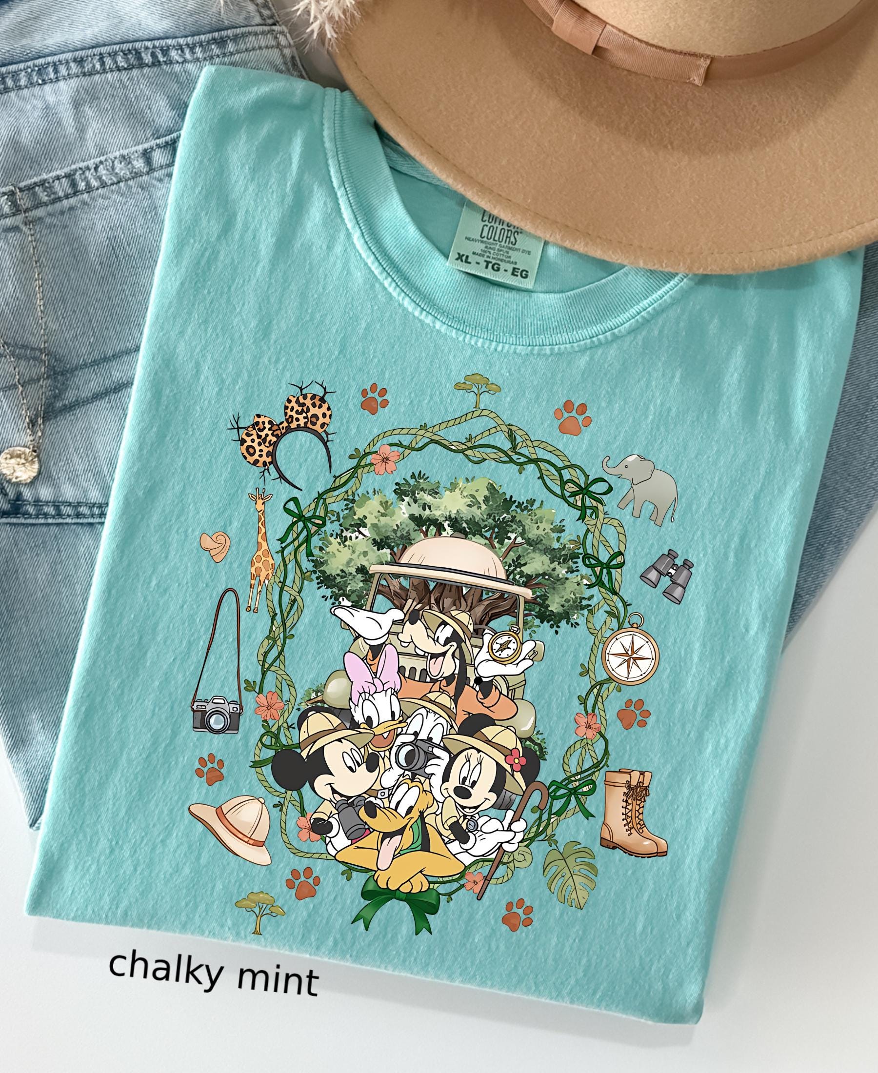 Comfort Colors© Coquette Bow Mickey & Friends Animal Kingdom Shirt: Retro Disney Safari Mode Disneyland Holiday Family Trip Gift