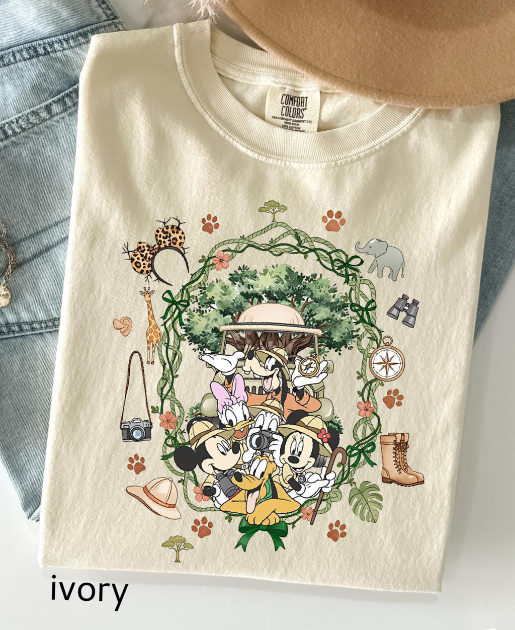 Comfort Colors© Coquette Bow Mickey & Friends Animal Kingdom Shirt: Retro Disney Safari Mode Disneyland Holiday Family Trip Gift