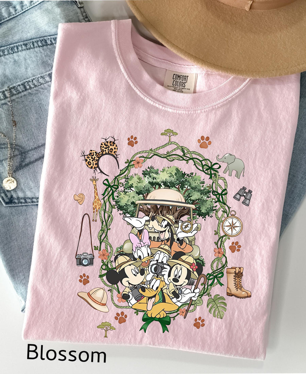 Comfort Colors© Coquette Bow Mickey & Friends Animal Kingdom Shirt: Retro Disney Safari Mode Disneyland Holiday Family Trip Gift
