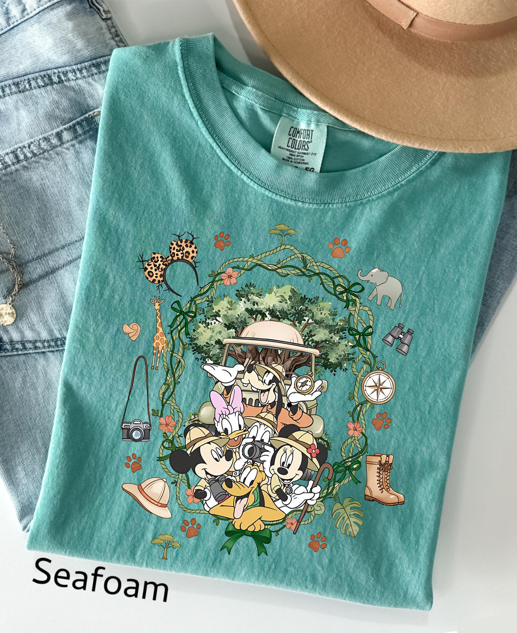 Comfort Colors© Coquette Bow Mickey & Friends Animal Kingdom Shirt: Retro Disney Safari Mode Disneyland Holiday Family Trip Gift