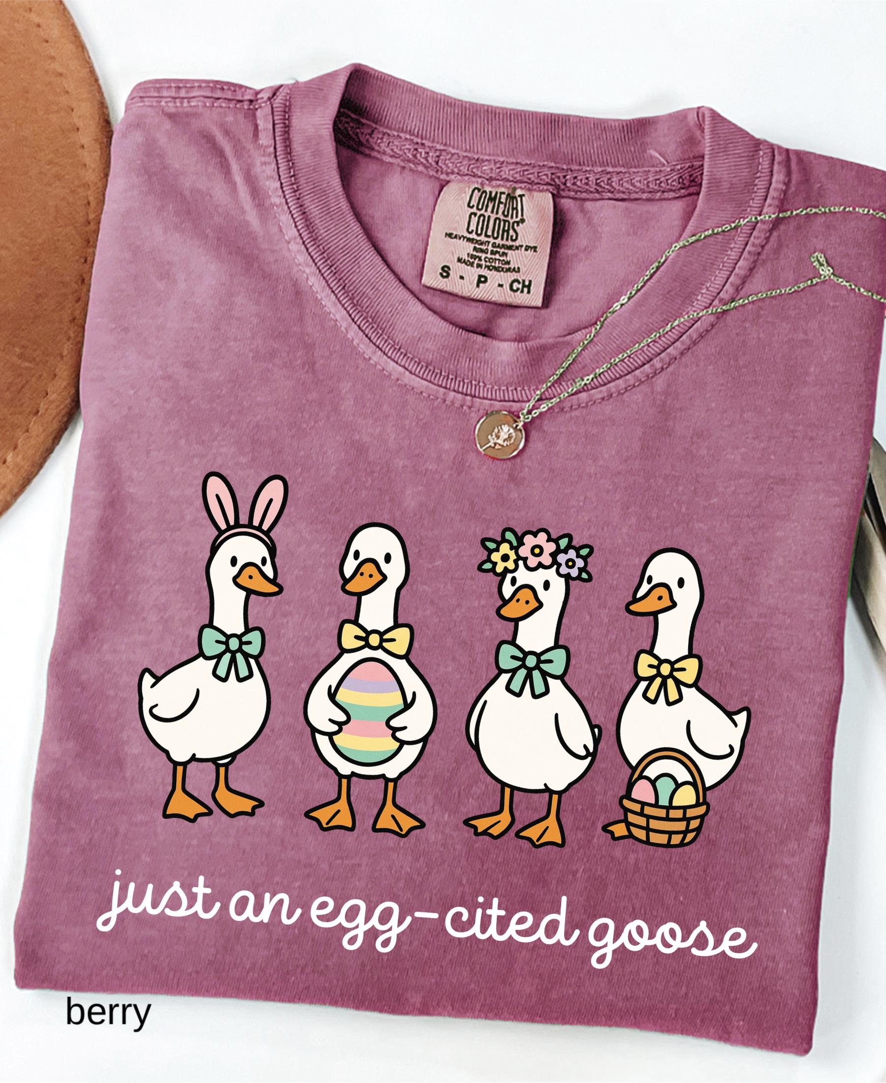 Comfort Colors© Easter Vibes Same Silly Goose Shirt: Funny Coquette Spring Humorous Apparel, Christian Easter Cute Bunny Goose Tee