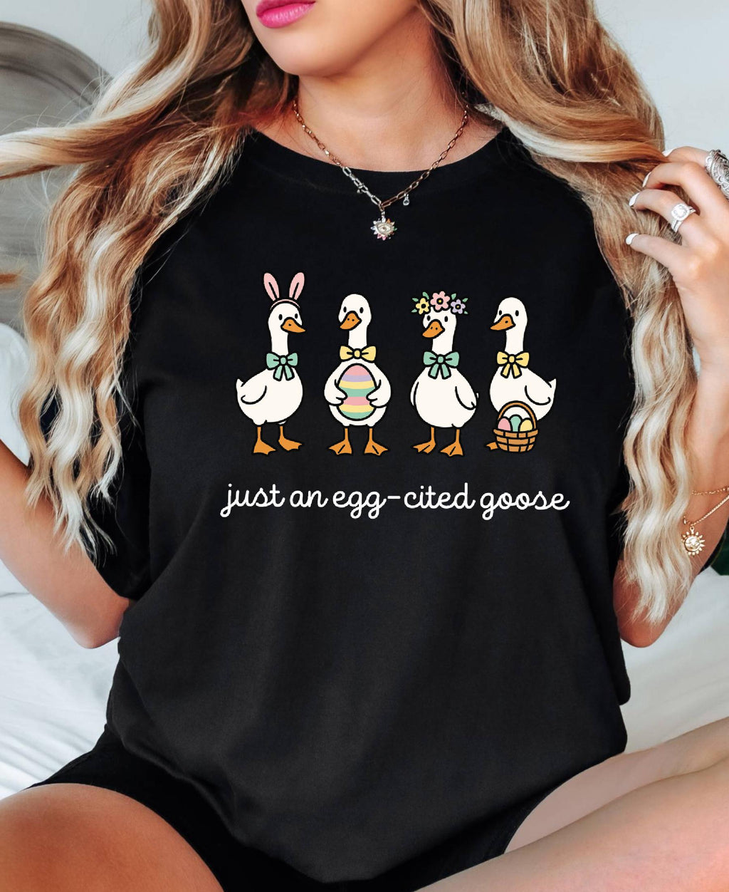 Comfort Colors© Easter Vibes Same Silly Goose Shirt: Funny Coquette Spring Humorous Apparel, Christian Easter Cute Bunny Goose Tee