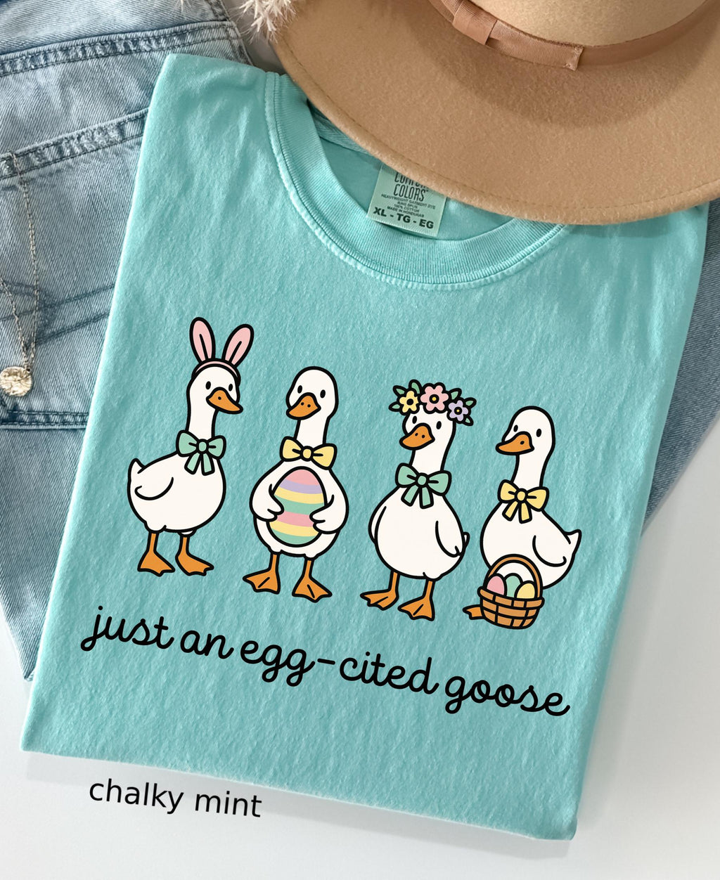 Comfort Colors© Easter Vibes Same Silly Goose Shirt: Funny Coquette Spring Humorous Apparel, Christian Easter Cute Bunny Goose Tee