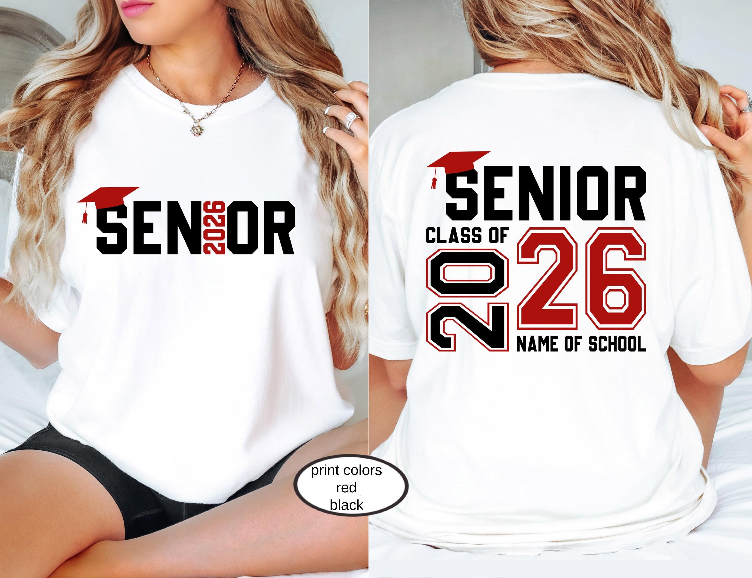Custom Senior Class of 2026 Comfort Colors© Shirt, High School Graduation Tee, Retro Senior Mom 2026 Gift