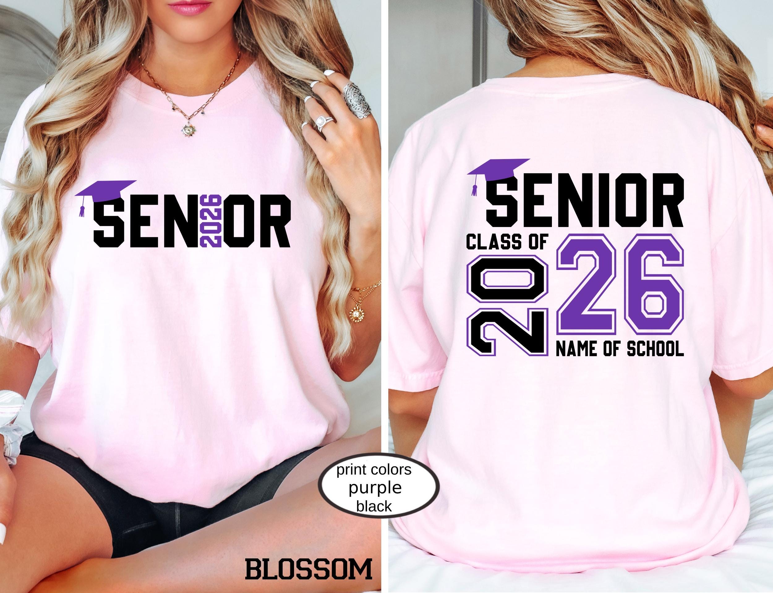 Custom Senior Class of 2026 Comfort Colors© Shirt, High School Graduation Tee, Retro Senior Mom 2026 Gift