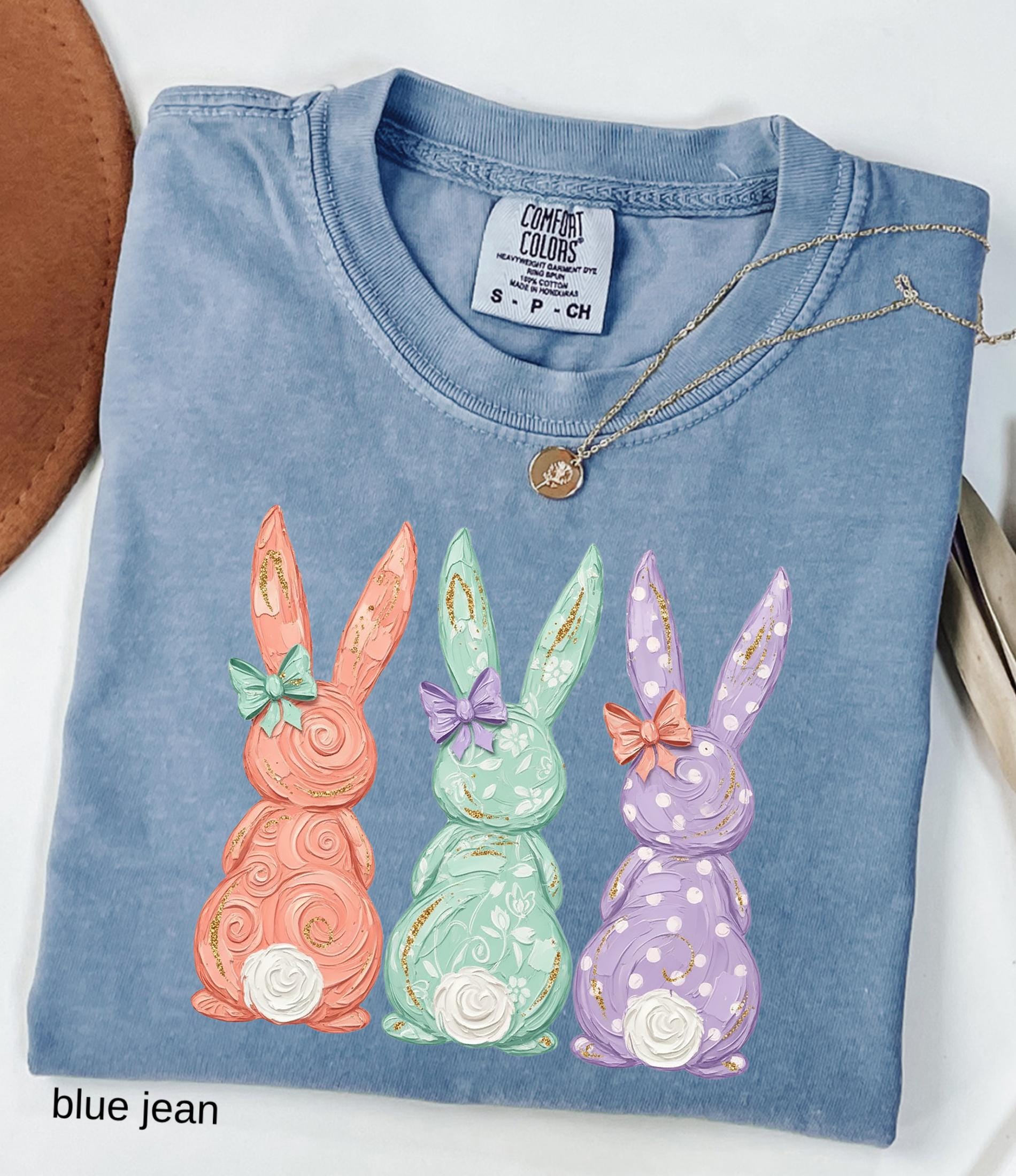 Comfort Colors© Retro Easter Bunny Shirt: Coquette Bow Spring Womens Easter Shirt, Happy Pastel Easter Mama Shirt