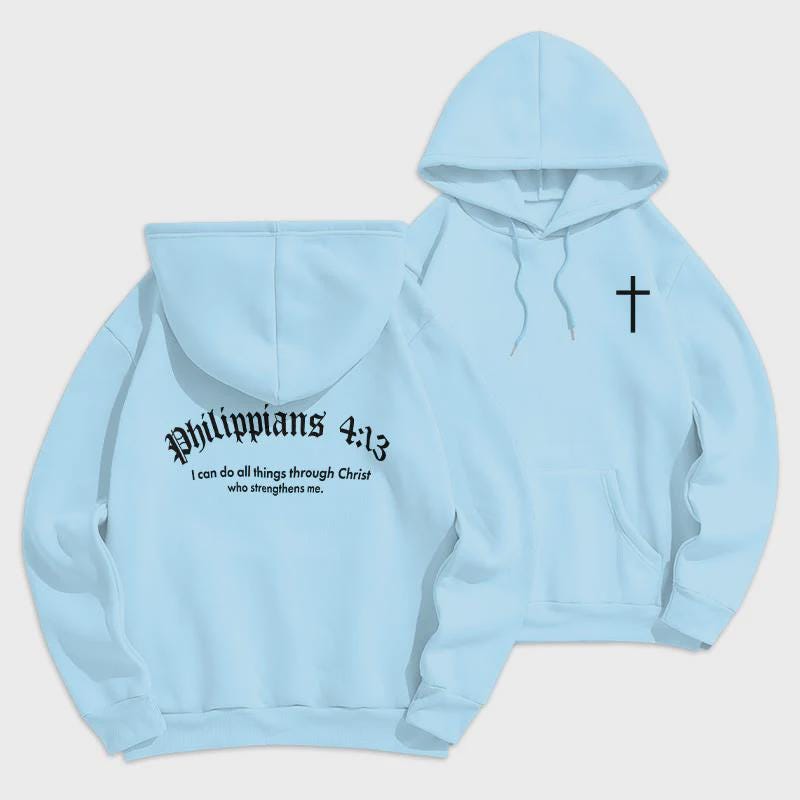 Philippians 4 13 Hoodie Christian Gift For Him Her Religious Birthday Christmas Bible Verse