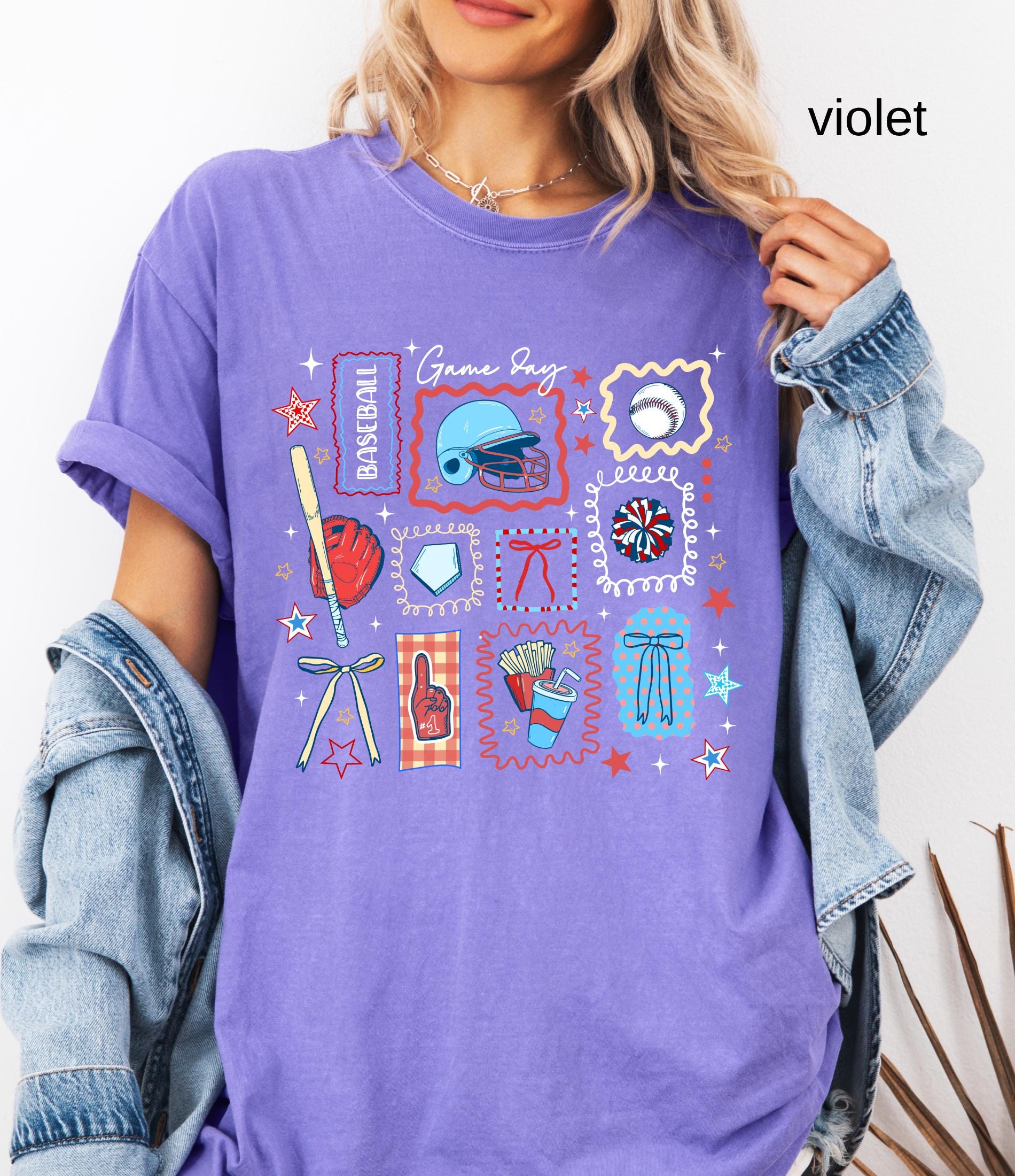 Comfort Colors© Baseball Game Day Mom Shirt, Retro Sports Shirt For Women, Mothers Day Gift, Family Baseball Tee