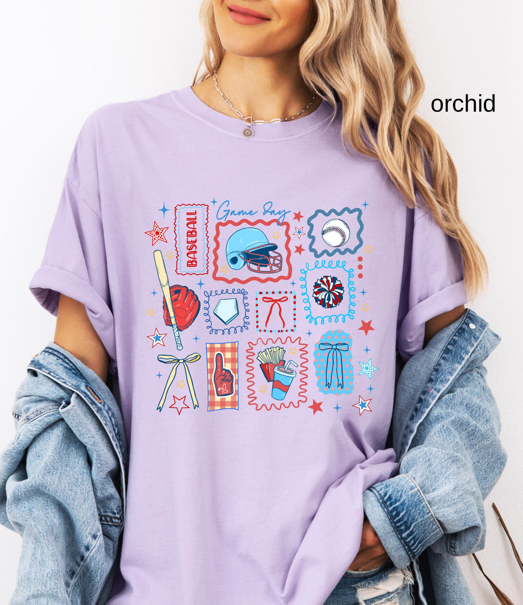 Comfort Colors© Baseball Game Day Mom Shirt, Retro Sports Shirt For Women, Mothers Day Gift, Family Baseball Tee