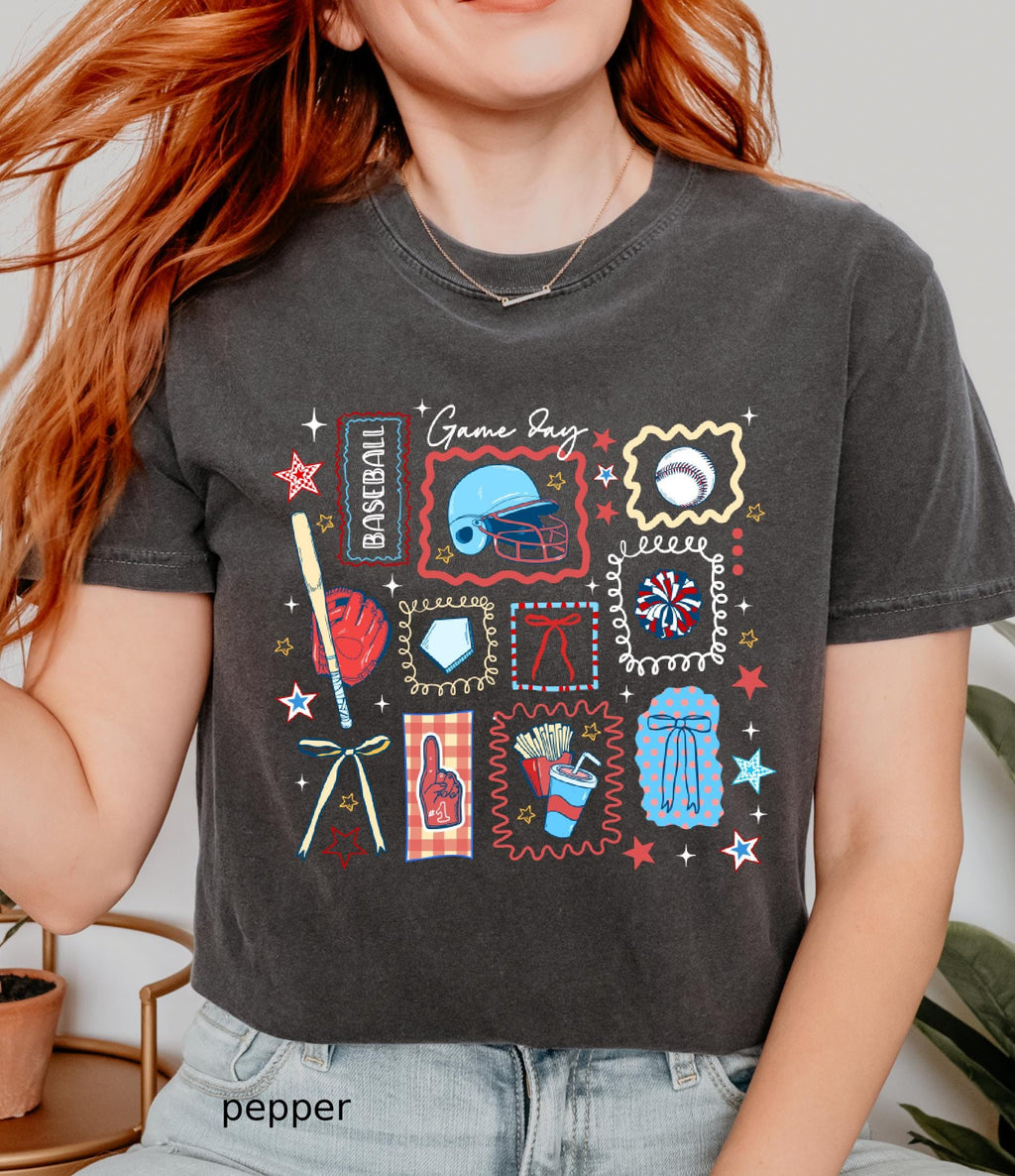 Comfort Colors© Baseball Game Day Mom Shirt, Retro Sports Shirt For Women, Mothers Day Gift, Family Baseball Tee