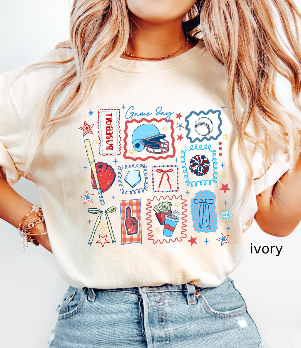 Comfort Colors© Baseball Game Day Mom Shirt, Retro Sports Shirt For Women, Mothers Day Gift, Family Baseball Tee