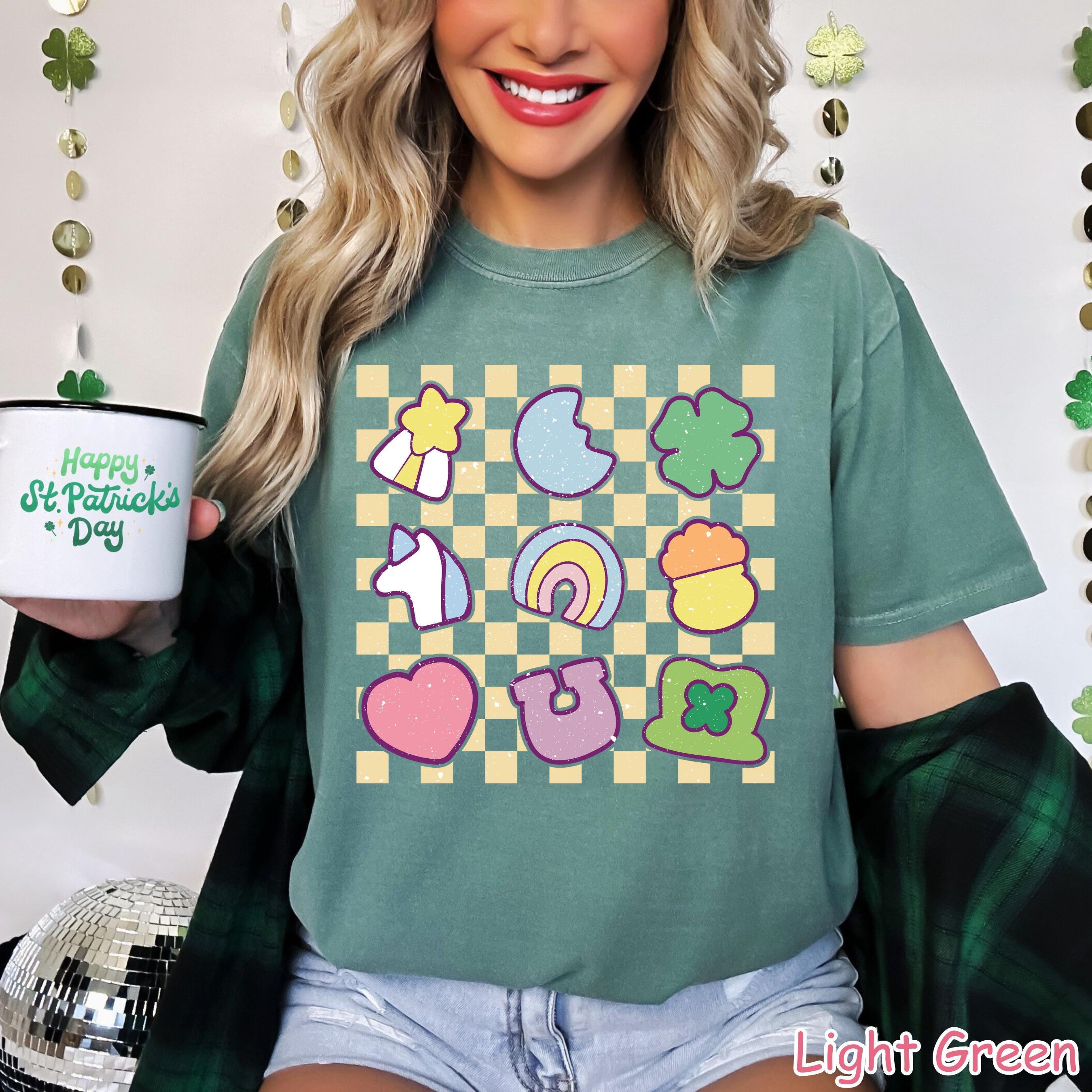 Comfort Colors® Retro Lucky Charm Shirt, Shamrock Rainbow Shirt, Womens St Patricks Day Shirt, Cute Irish Shirt, St Patty's Good Luck Shirt