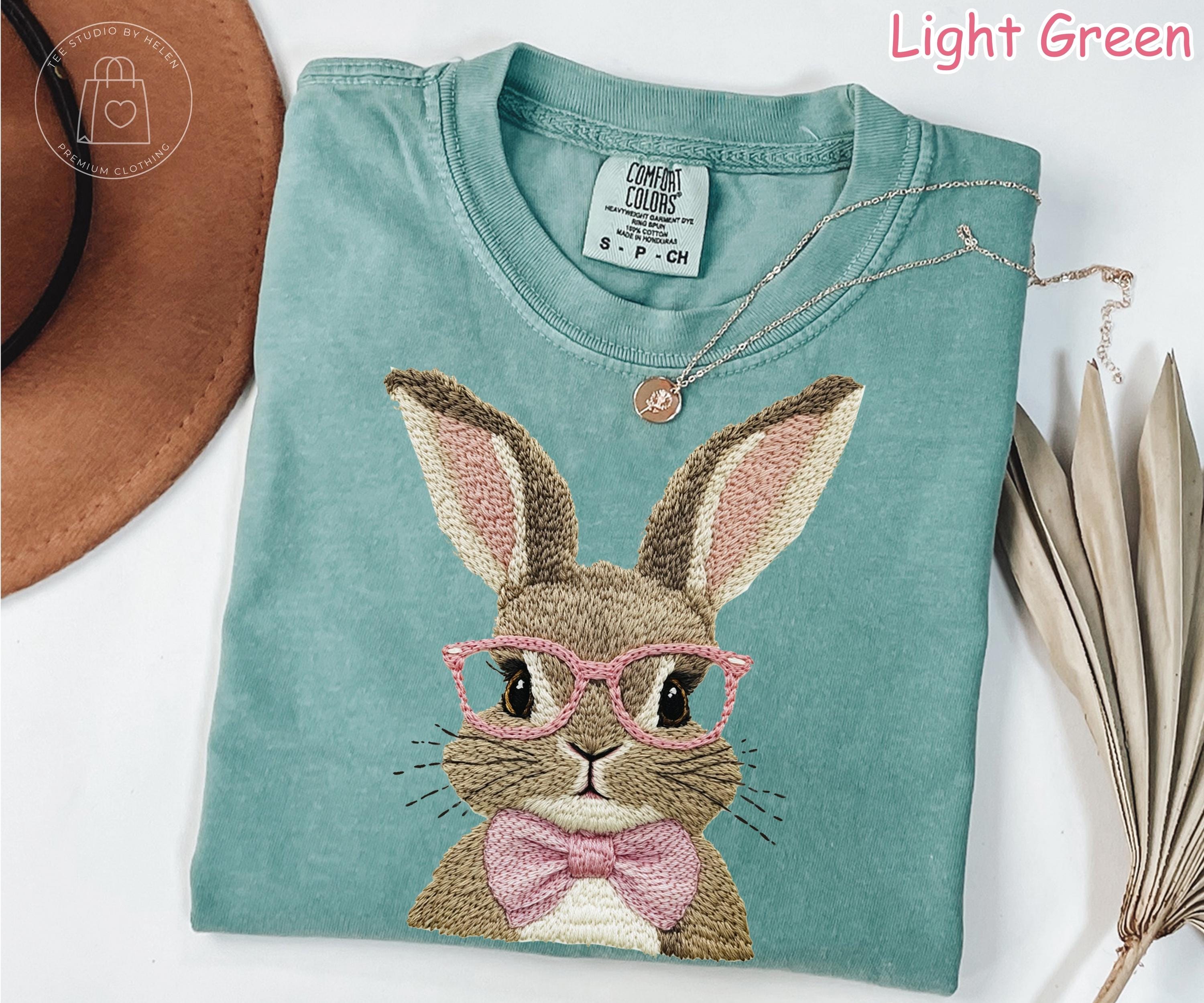 Comfort Colors® Cute Easter Bunny Shirt, Womens Easter Rabbit Shirt, Coquette Bow Easter Bunny Tee, Retro Bunny Shirt, Easter Gift for Women