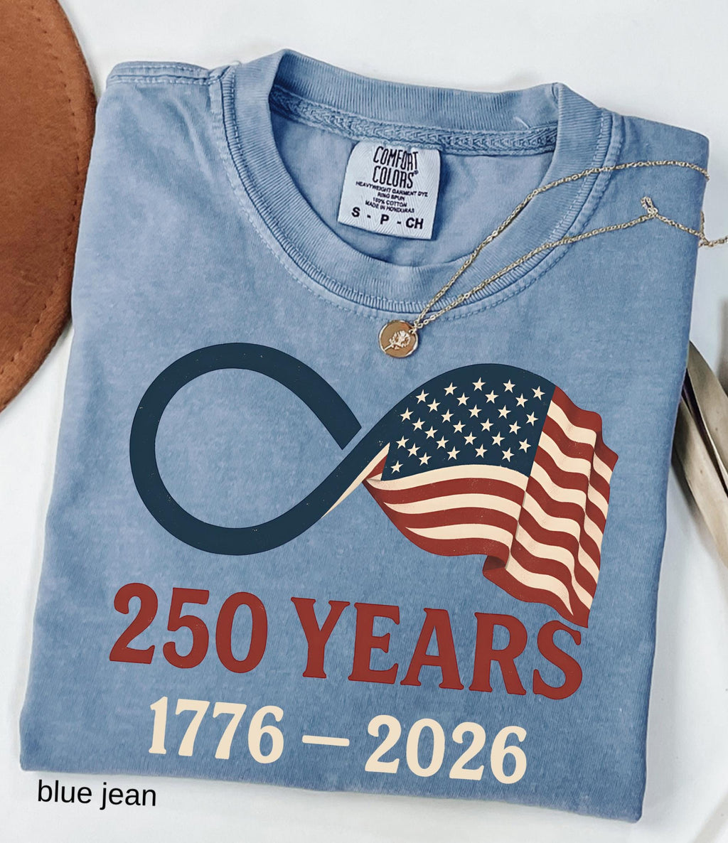 Comfort Colors© Retro Usa 250 Shirt, Independence Day Celebrate 250th Anniversary Shirt Usa Flag Tee 4th of July Patriotic Gift