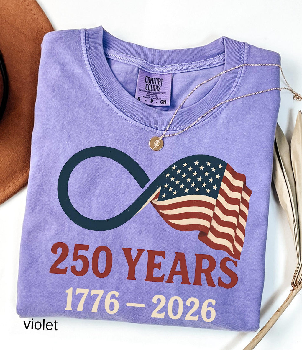 Comfort Colors© Retro Usa 250 Shirt, Independence Day Celebrate 250th Anniversary Shirt Usa Flag Tee 4th of July Patriotic Gift