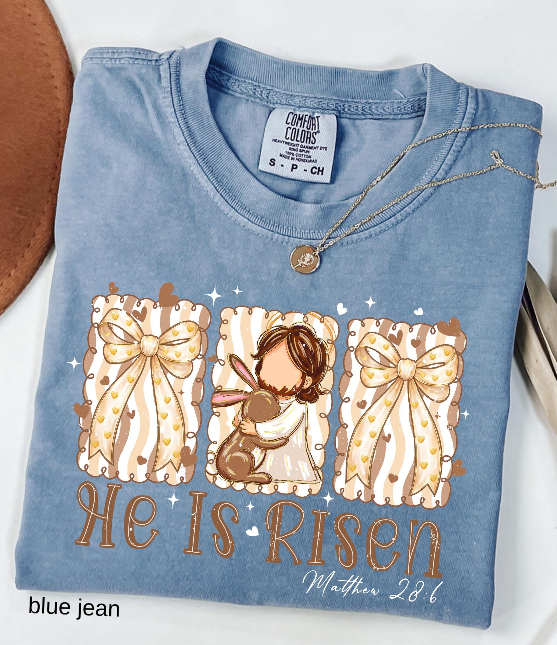 He Is Risen Comfort Colors Shirt, Easter Bible Verse Shirt, Christian Jesus Easter Tee, Brush Stroke Faith T-Shirt