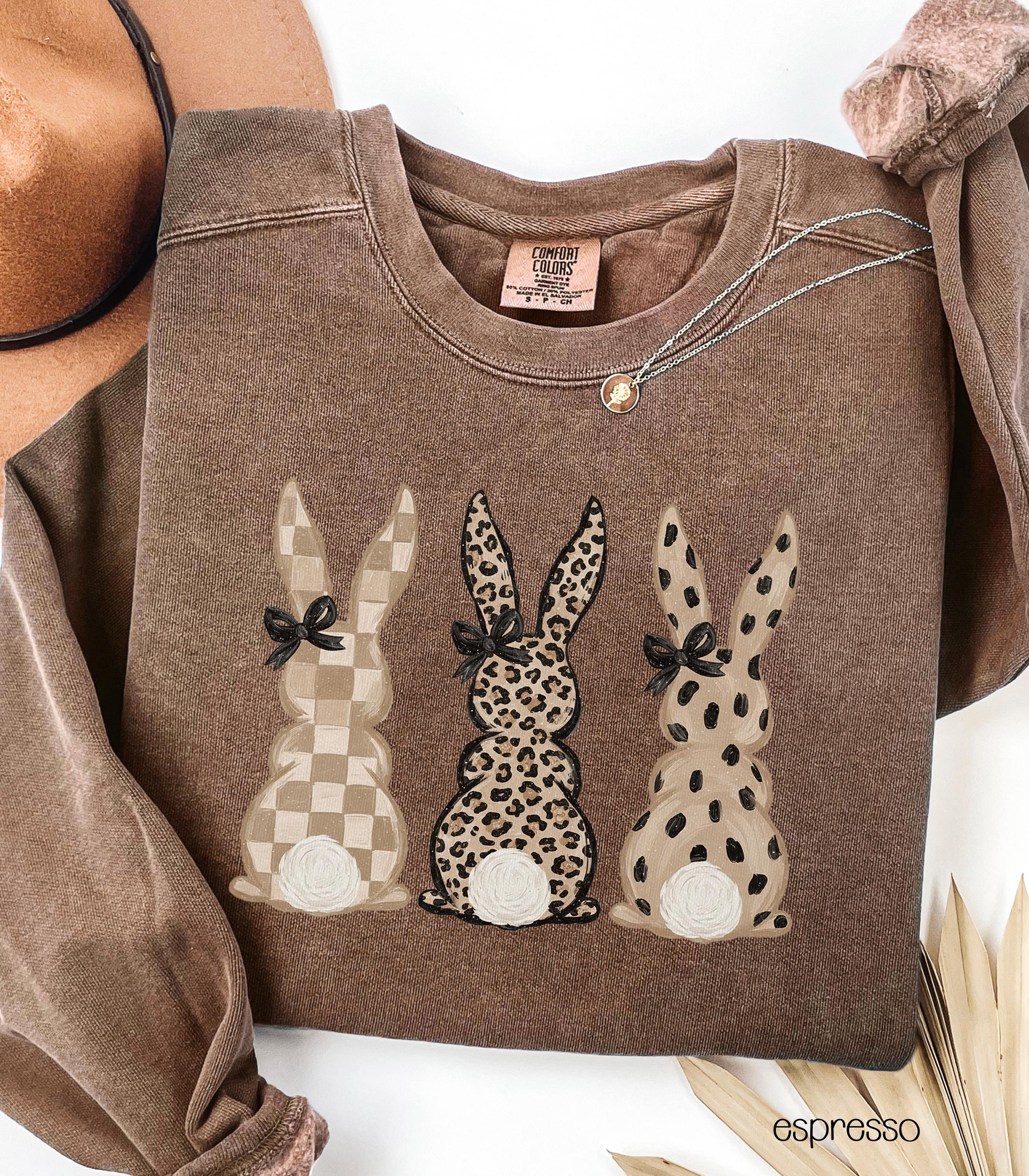 Comfort Colors Easter Bunny Sweatshirt, Coquette Rabbit Tee, women's easter shirt, easter bunny shirt, easter gift, rabbit shirt, rabbit tee