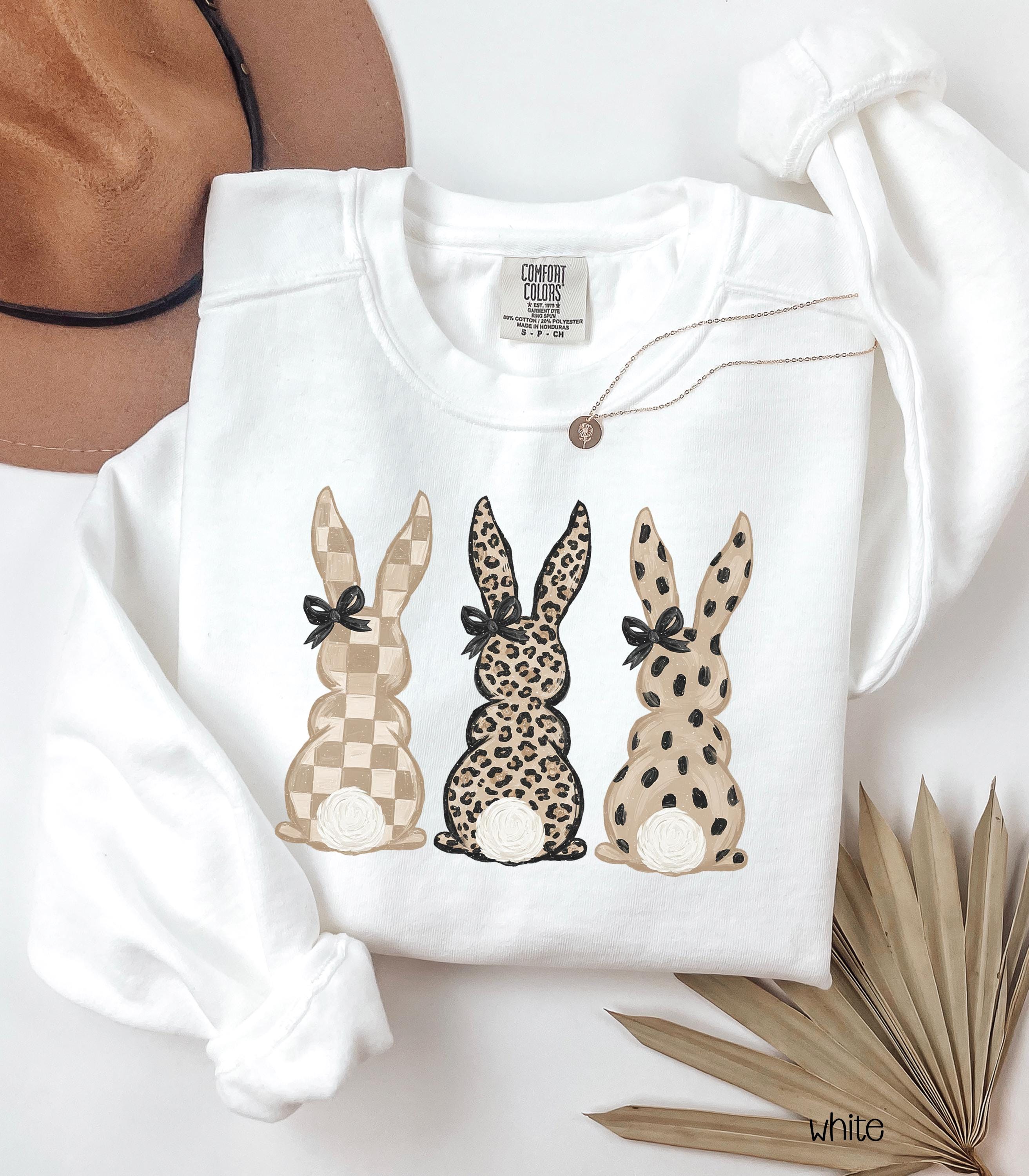 Comfort Colors Easter Bunny Sweatshirt, Coquette Rabbit Tee, women's easter shirt, easter bunny shirt, easter gift, rabbit shirt, rabbit tee