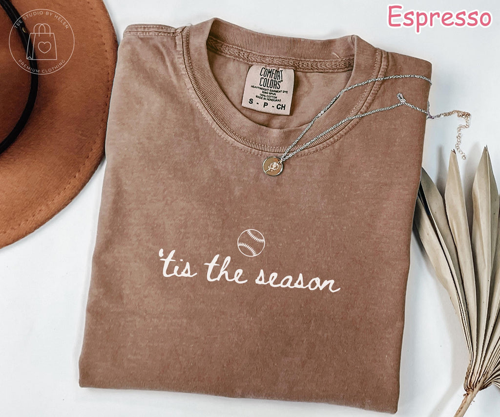 Comfort Colors® Tis The Season Baseball Shirt, Baseball Game Day Shirt, Baseball Mom Shirt, Womens Baseball Graphic Tee, Sports Mom Gift