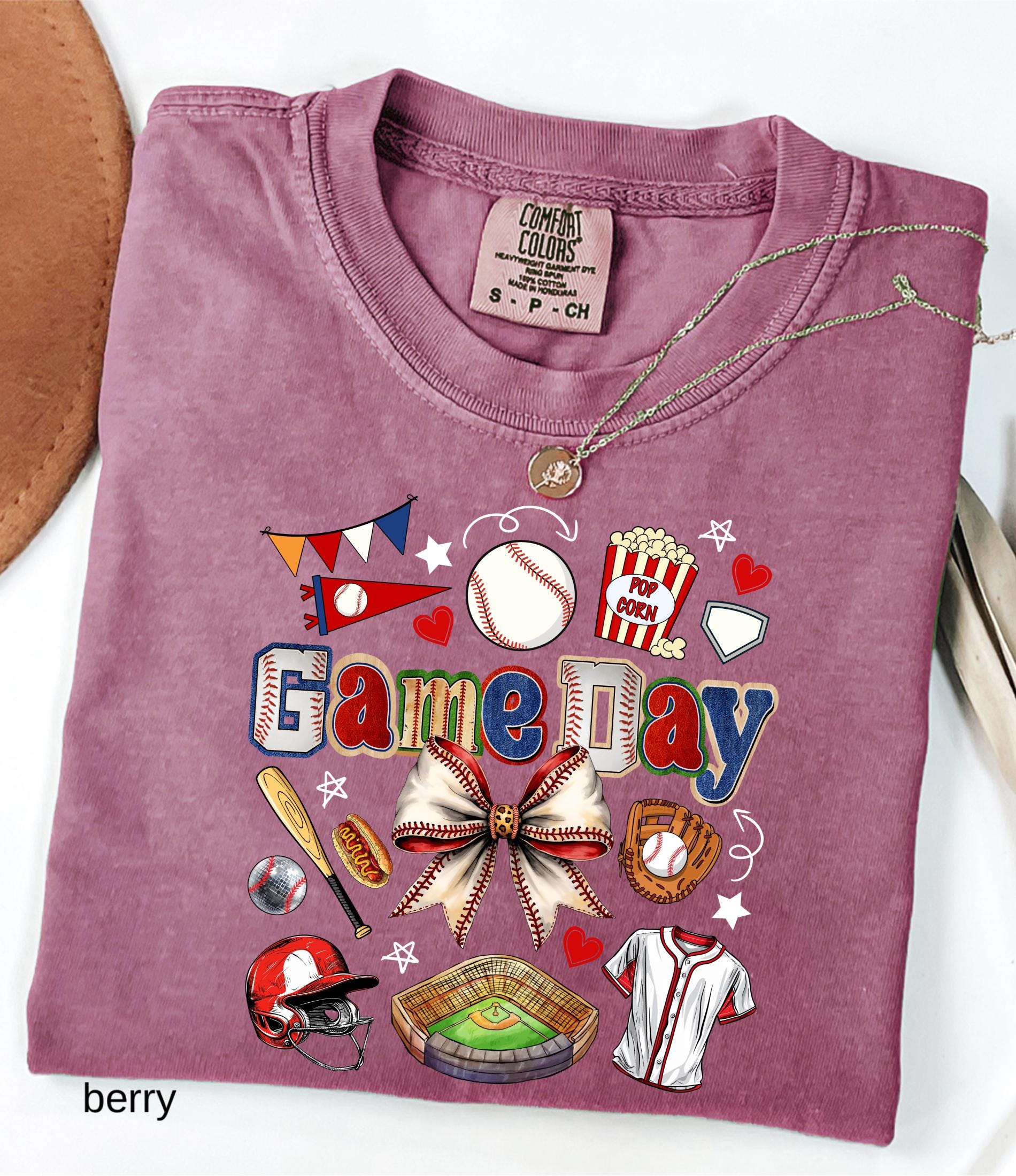 Game Day Baseball Bow Comfort Colors© Shirt: Ballpark Mama Shirt, Sport Game Day Mom Shirt, Baseball Season Tee, Baseball Lover Gift