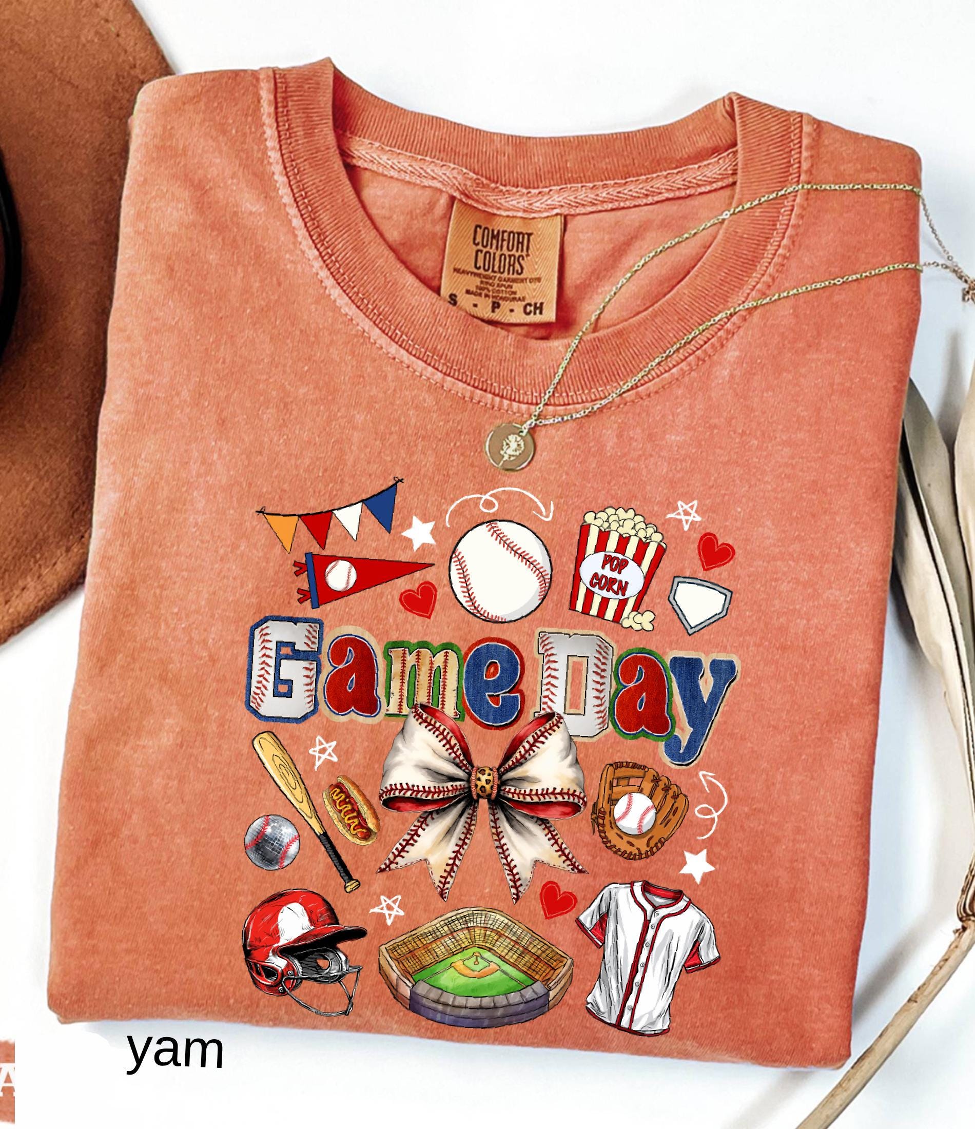 Game Day Baseball Bow Comfort Colors© Shirt: Ballpark Mama Shirt, Sport Game Day Mom Shirt, Baseball Season Tee, Baseball Lover Gift