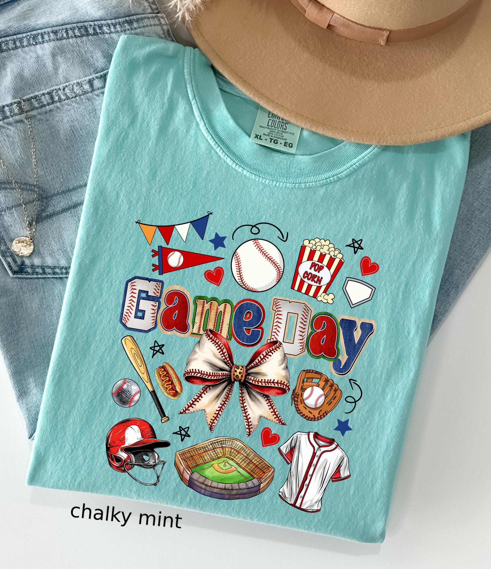 Game Day Baseball Bow Comfort Colors© Shirt: Ballpark Mama Shirt, Sport Game Day Mom Shirt, Baseball Season Tee, Baseball Lover Gift