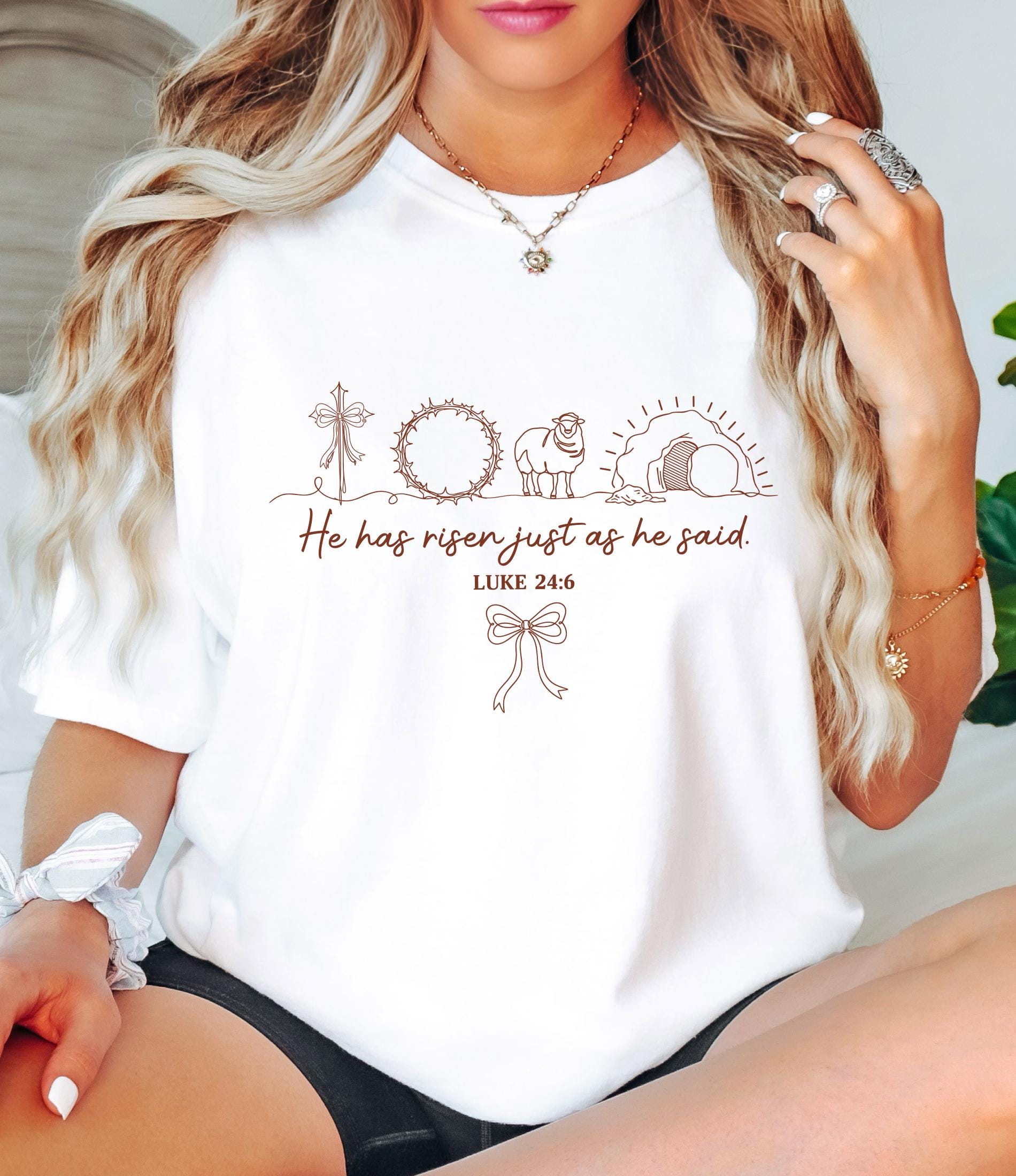 He Has Risen Just As He Said Comfort Colors© Shirt: Christian Easter Shirt, Jesus Faith Tee Bible Verse Easter Day Gift