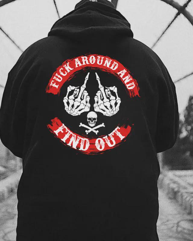 F*ck Around Find Out Shirt, Skeleton Middle Finger Hoodie, Skull Sweatshirt, Edgy Grunge Tee, Rude Sarcastic Gift, FAFO, Dark Humor Top