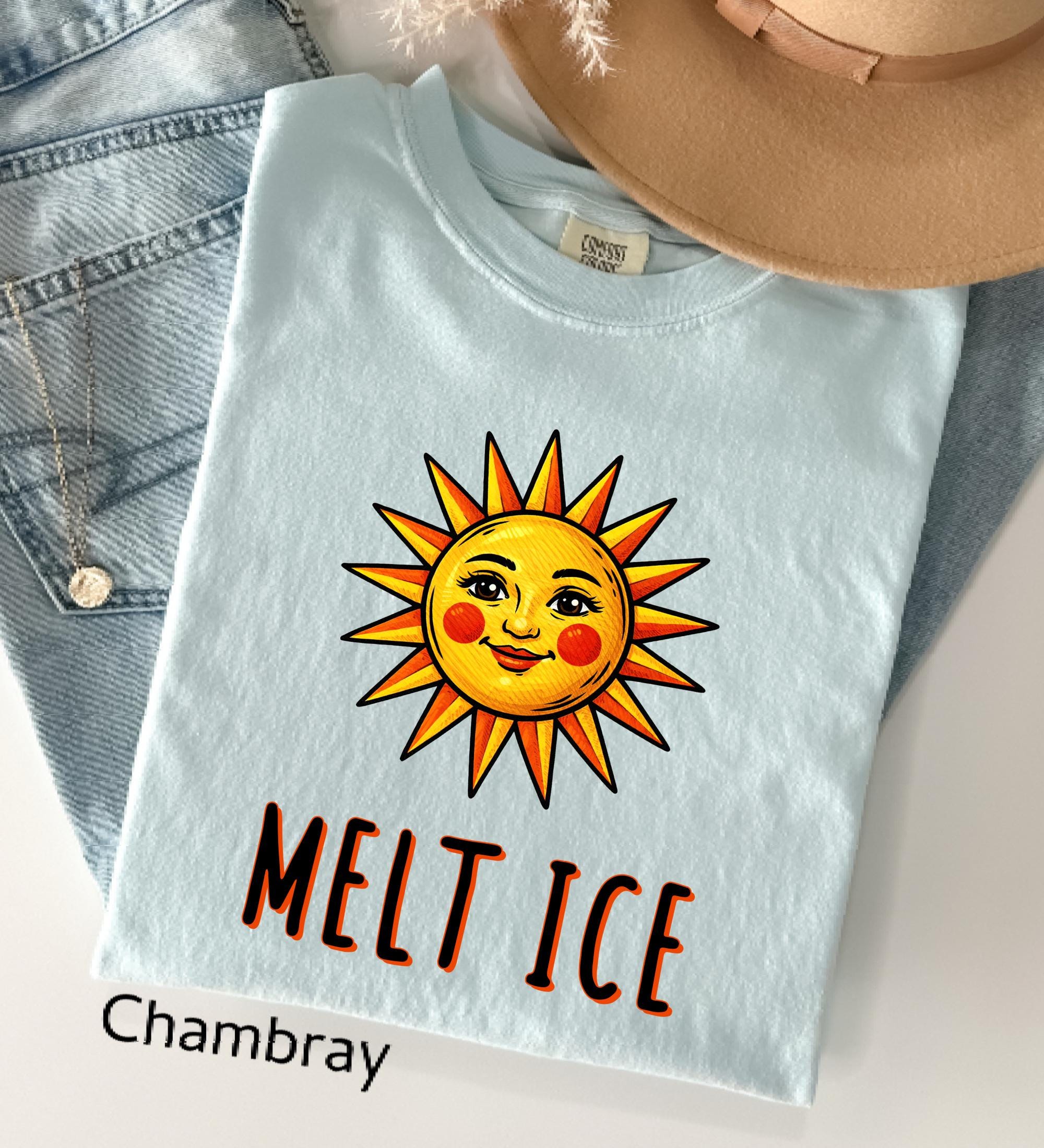 Funny Melt ICE Comfort Colors© Shirt, Abolish ICE T-Shirt, Feminist Social Justice, Pro Immigration, Activist Sun Melting Ice