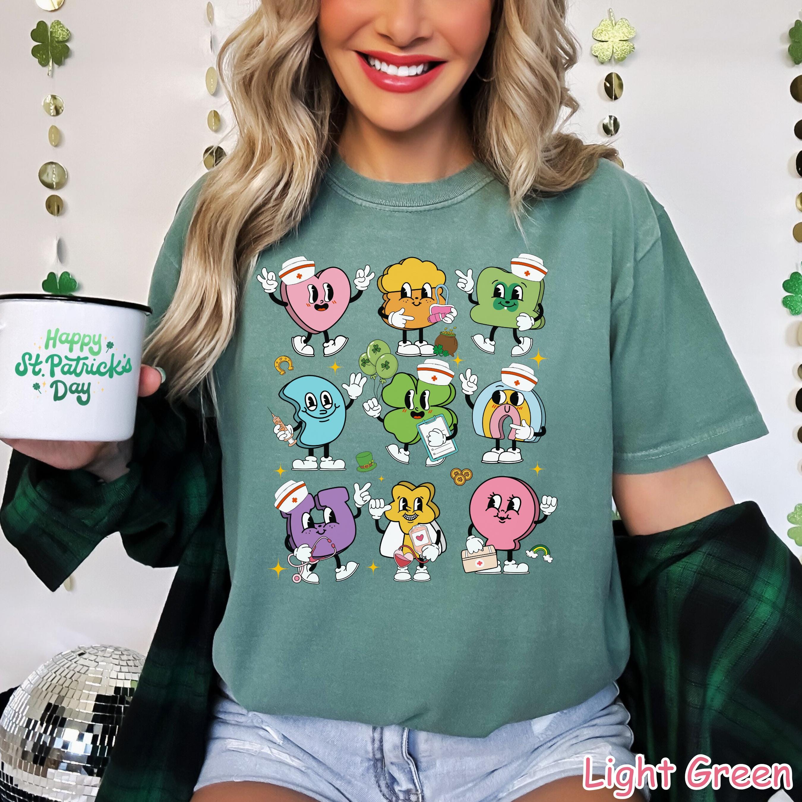 Comfort Colors® St Patricks Day Nurse Shirt, Nurse Shamrock Shirt, St Patricks Day Nurse Gift, Lucky Charm Nursing T-Shirt, Gifts for Nurses