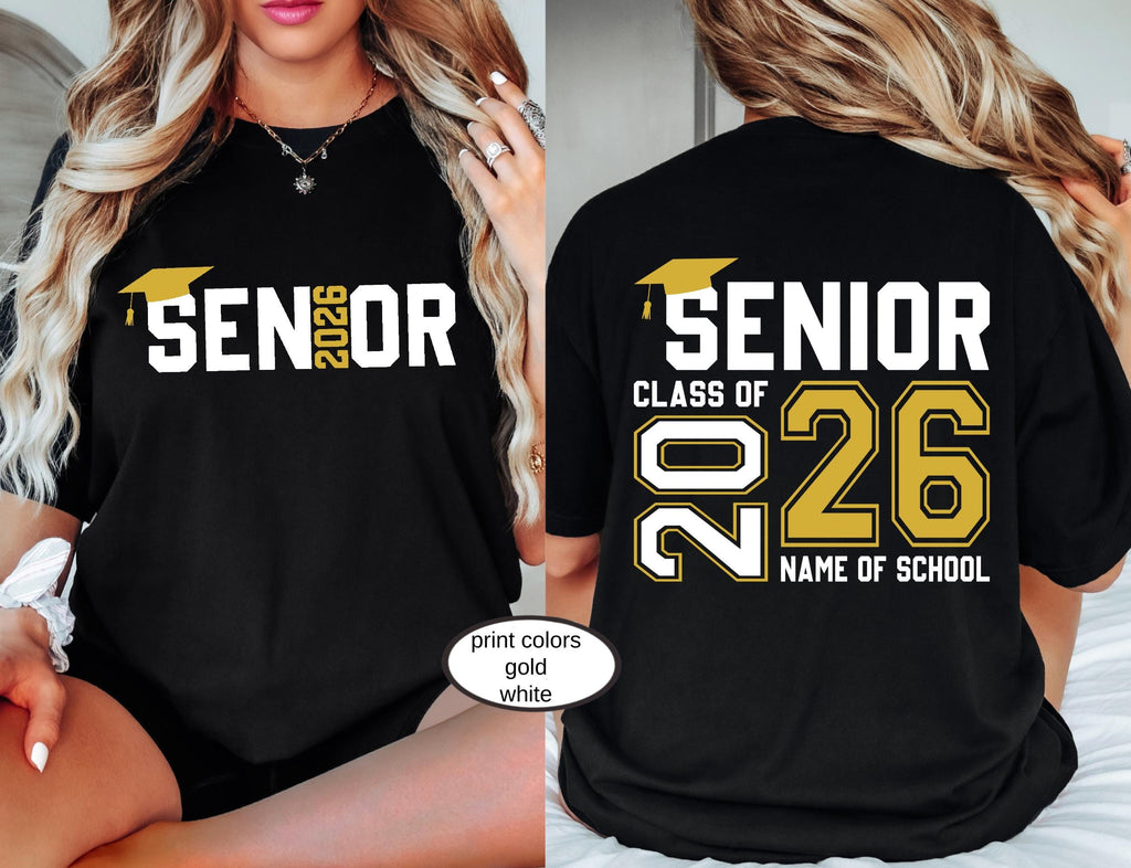 Custom Senior Class of 2026 Comfort Colors© Shirt, High School Graduation Tee, Retro Senior Mom 2026 Gift