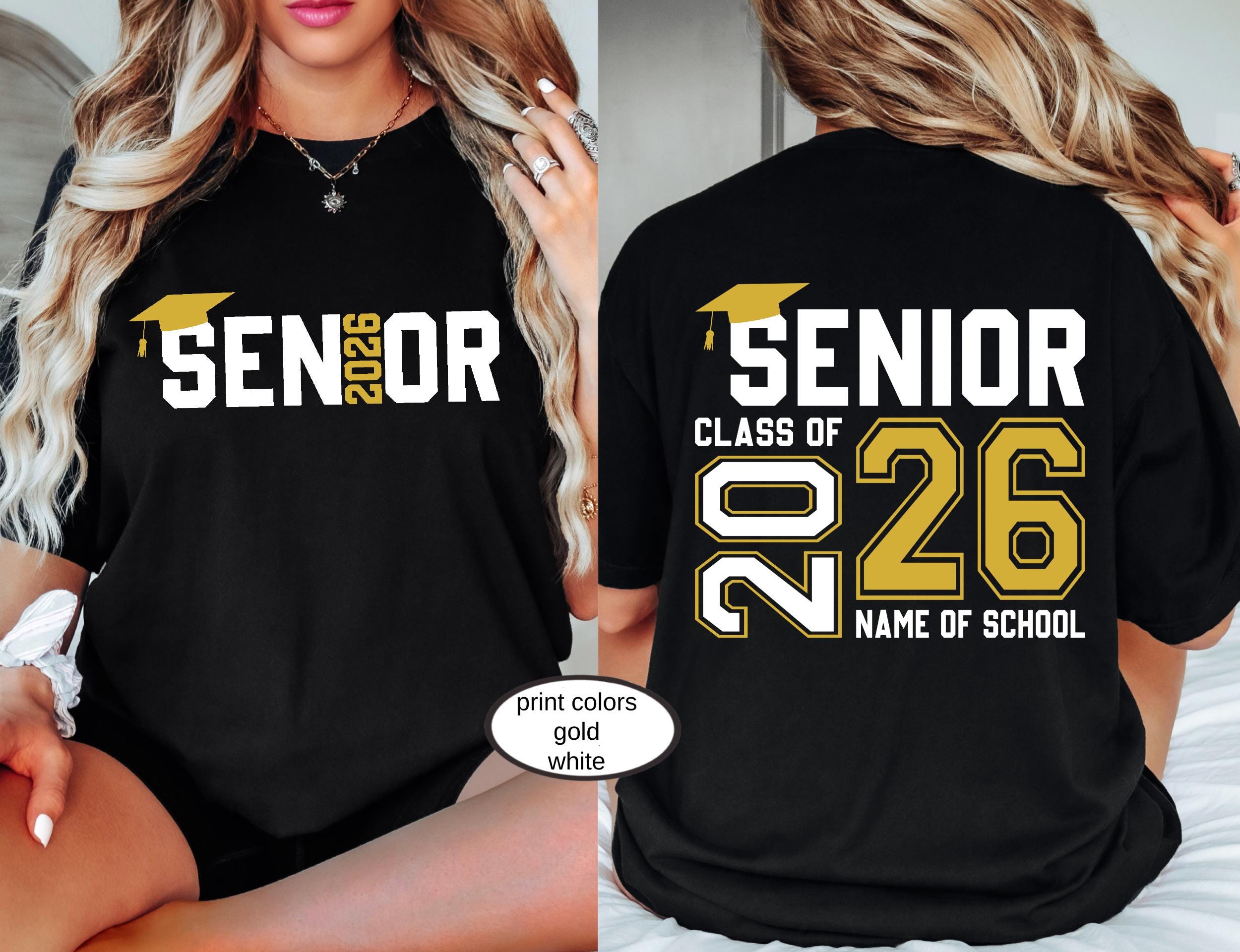Custom Senior Class of 2026 Comfort Colors© Shirt, High School Graduation Tee, Retro Senior Mom 2026 Gift