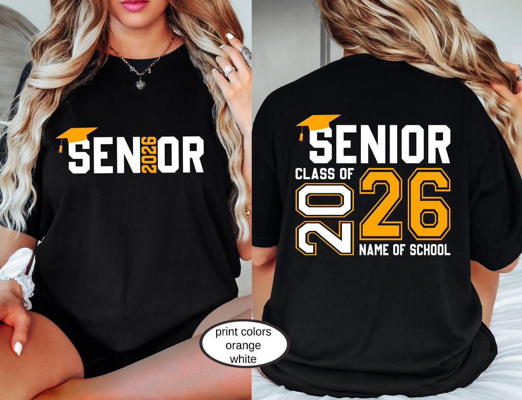 Custom Senior Class of 2026 Comfort Colors© Shirt, High School Graduation Tee, Retro Senior Mom 2026 Gift
