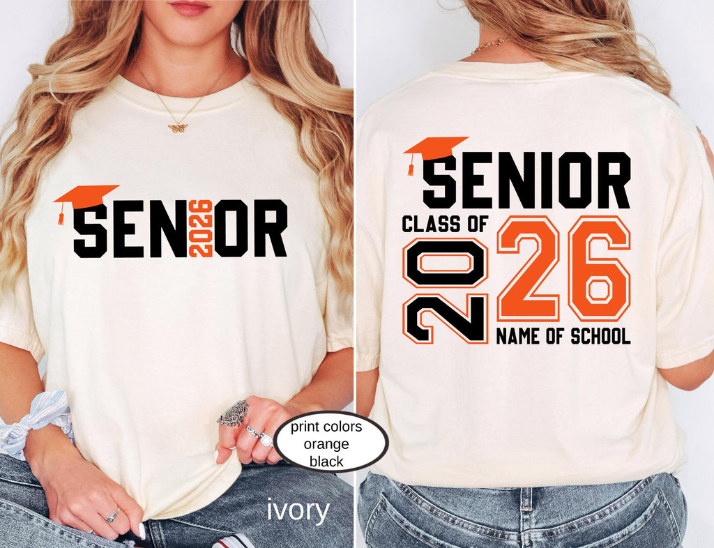 Custom Senior Class of 2026 Comfort Colors© Shirt, High School Graduation Tee, Retro Senior Mom 2026 Gift