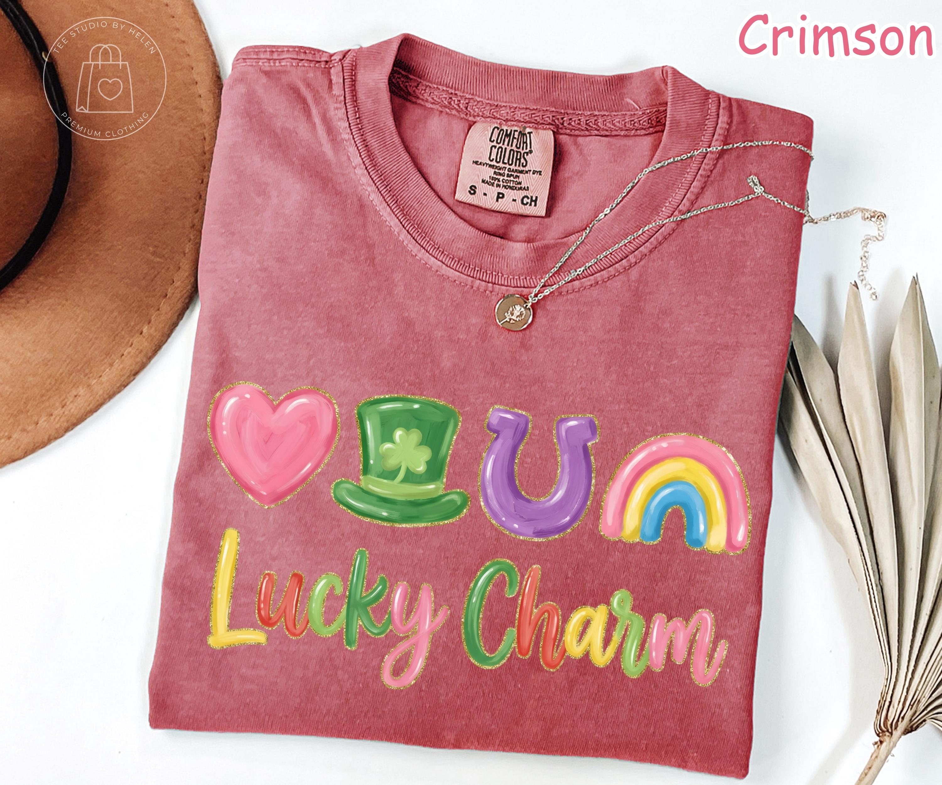 Comfort Colors® Lucky Charm Shirt, Lucky Rainbow Shirt, Irish Women Shirt, St Patrick's Day Shirt, Shamrock Shirt, Four Leaf Clover Tee