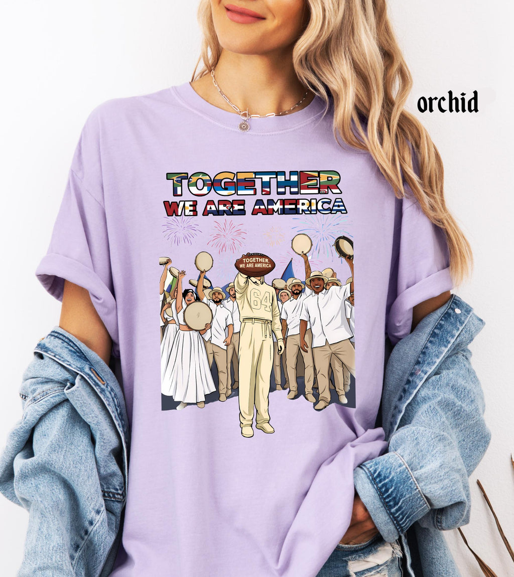 Together We Are America Comfort Colors Shirt, American Football T-Shirt, We Are America Graphic Tee Latin Pride and Immigrant Support Gift
