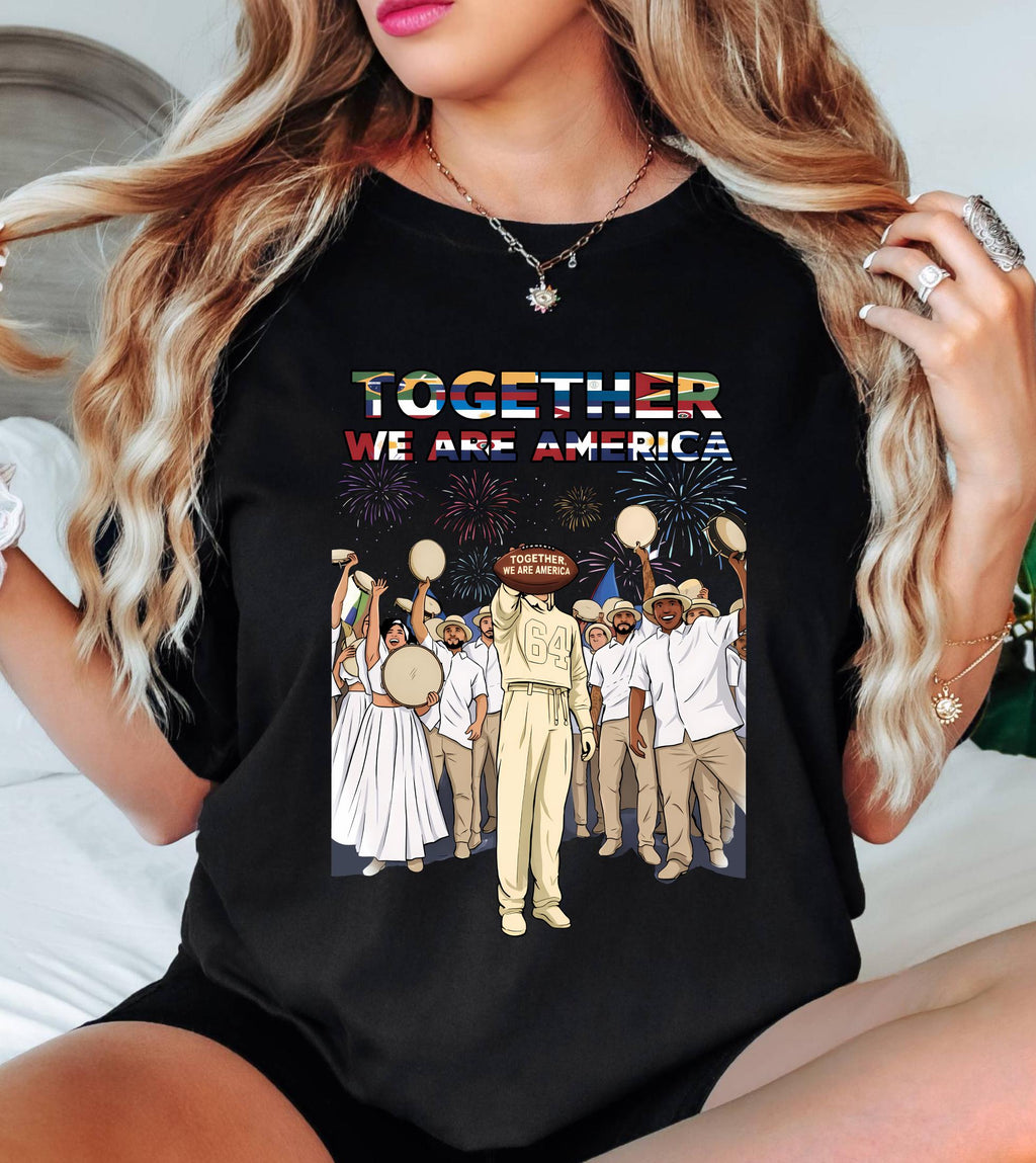 Together We Are America Comfort Colors Shirt, American Football T-Shirt, We Are America Graphic Tee Latin Pride and Immigrant Support Gift