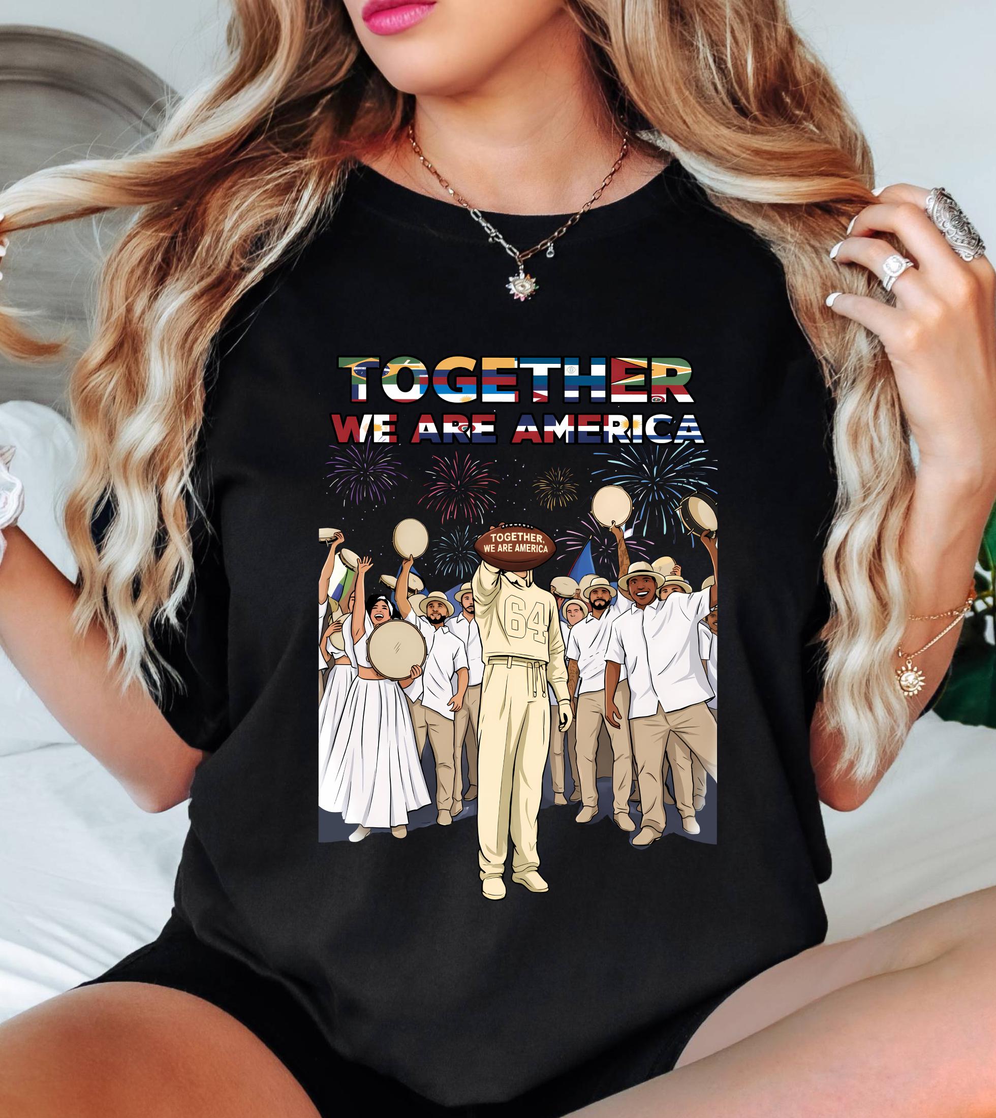 Together We Are America Comfort Colors Shirt, American Football T-Shirt, We Are America Graphic Tee Latin Pride and Immigrant Support Gift