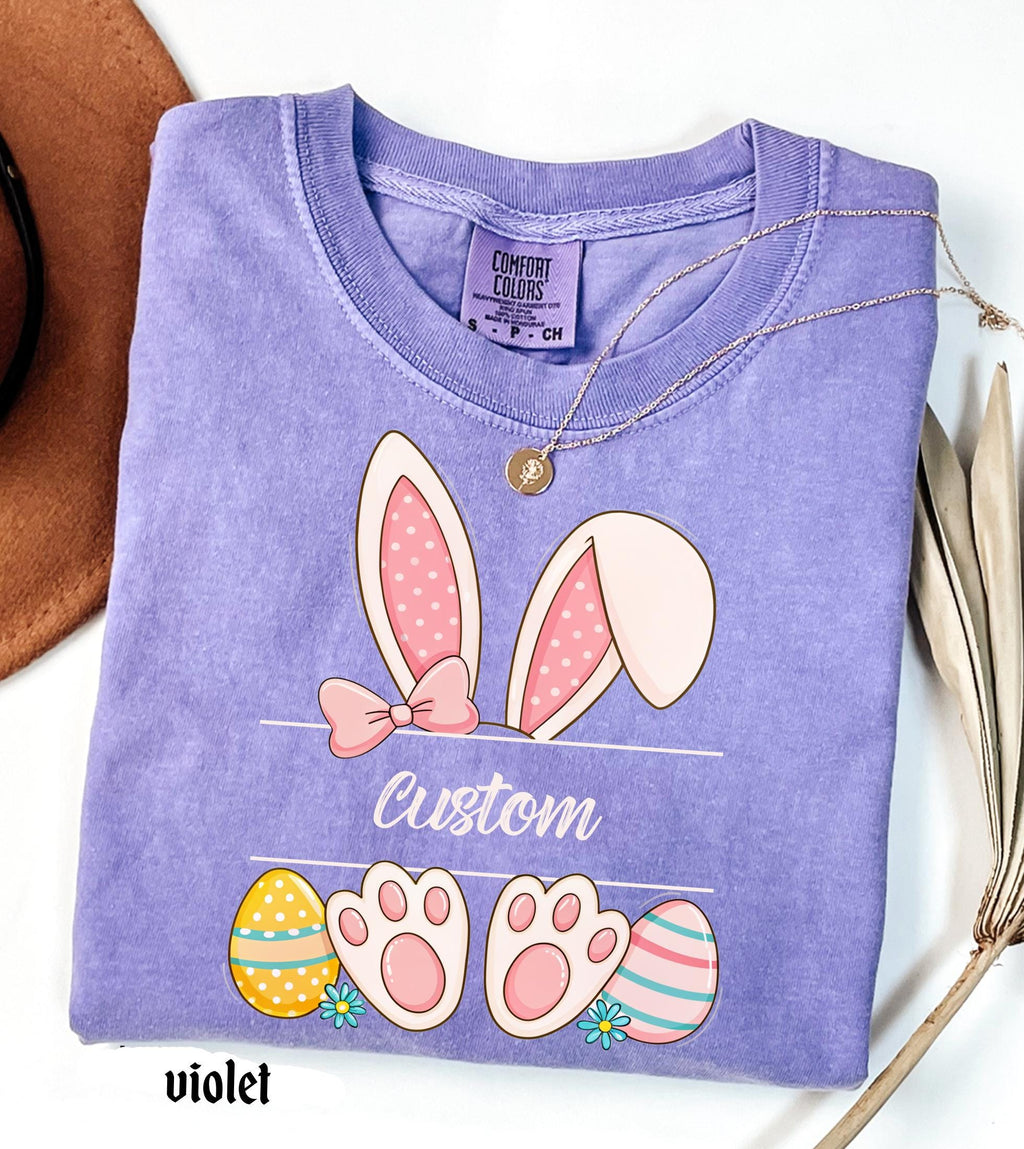 Personalized Easter Bunny Name Comfort Colors Shirt, Happy Easter Custom Teacher Easter Gifts, Spring  Womens, Easter Family Trip Tee