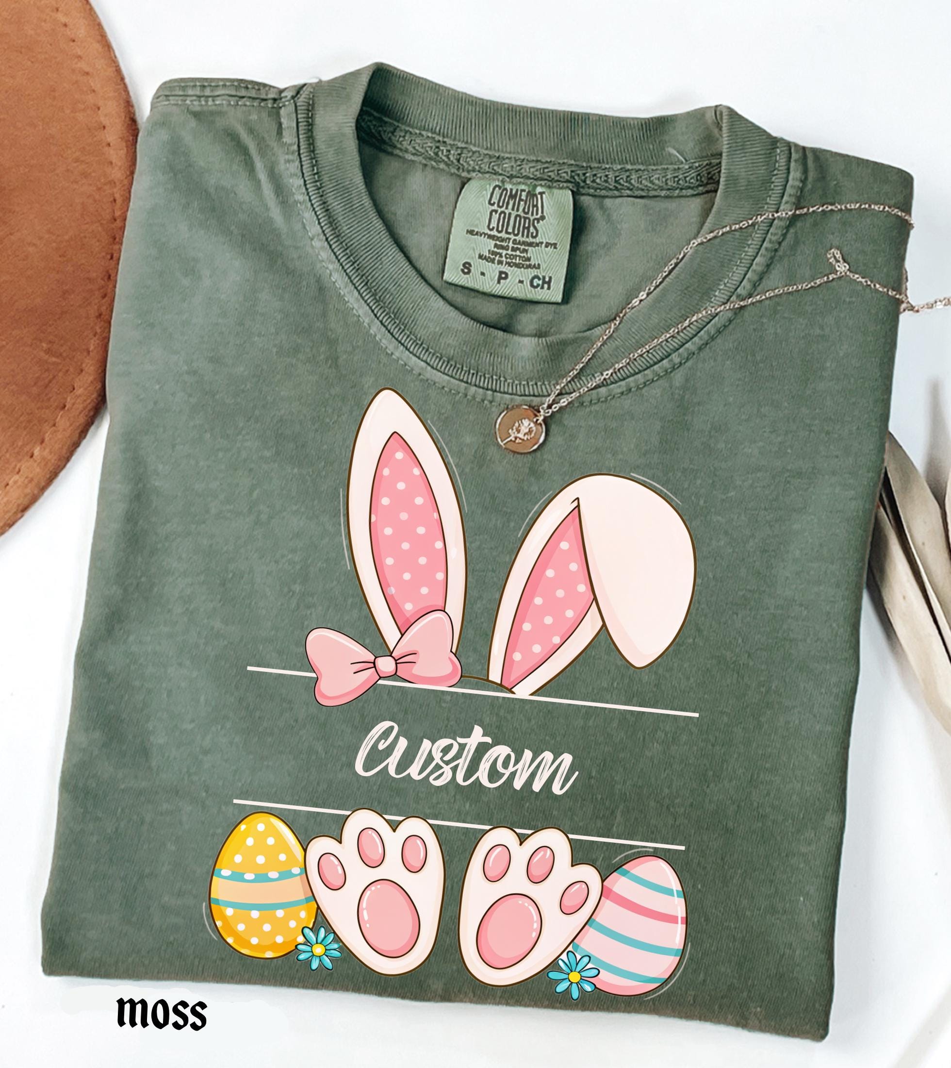 Personalized Easter Bunny Name Comfort Colors Shirt, Happy Easter Custom Teacher Easter Gifts, Spring  Womens, Easter Family Trip Tee