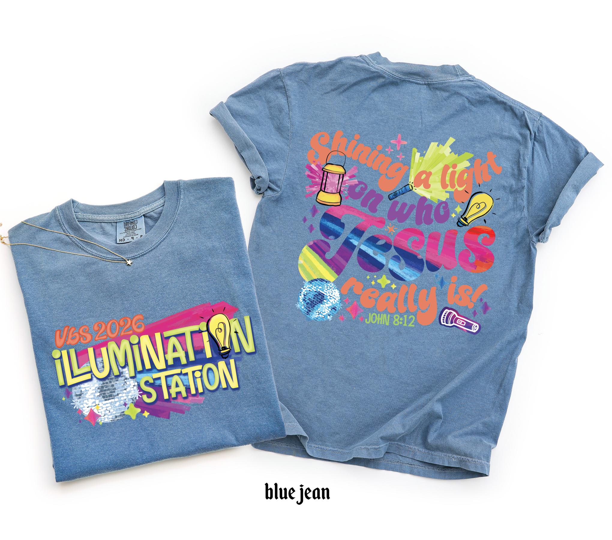 Illumination Station Christian Comfort Colors T-shirt, VBS 2026 Tee, Shining A Light On Who Jesus Really is Easter Church Shirt, Summer Gift