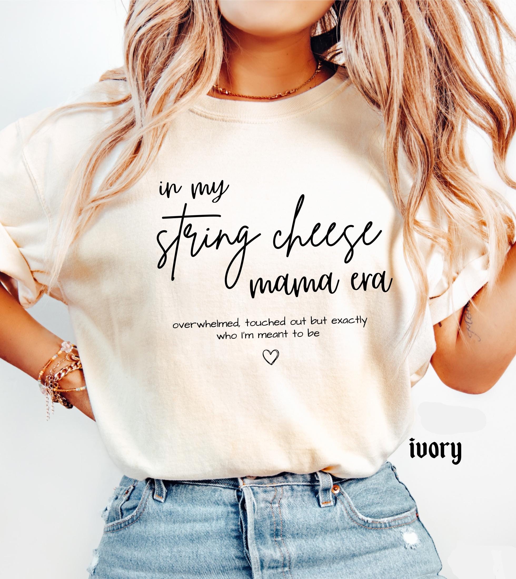In My String Cheese Era Mama Comfort Colors T-Shirt, Motherhood Graphic Tee, Mother's Day Gift New Mama Mom Life Shirt