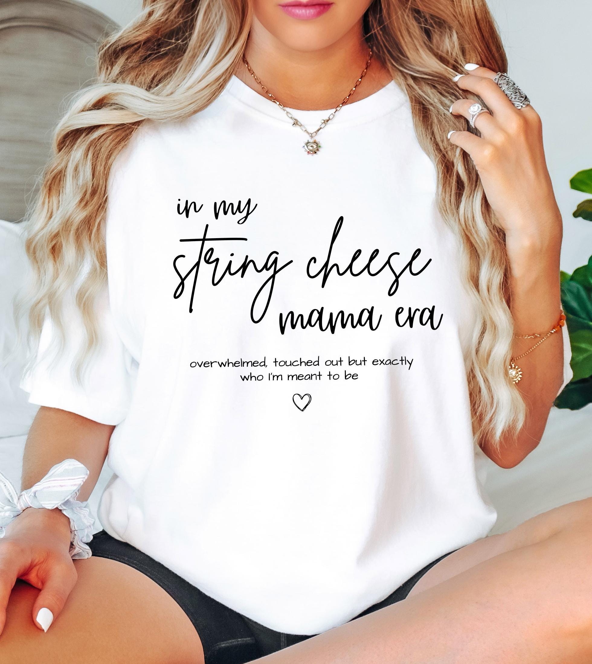 In My String Cheese Era Mama Comfort Colors T-Shirt, Motherhood Graphic Tee, Mother's Day Gift New Mama Mom Life Shirt