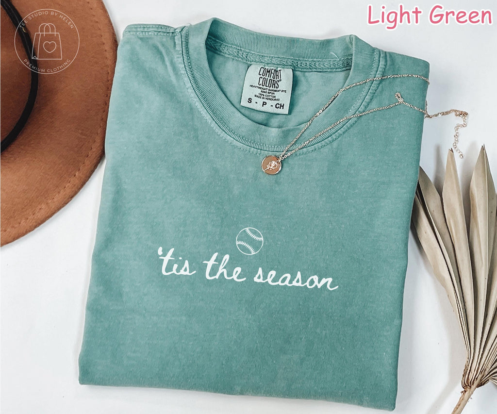 Comfort Colors® Tis The Season Baseball Shirt, Baseball Game Day Shirt, Baseball Mom Shirt, Womens Baseball Graphic Tee, Sports Mom Gift