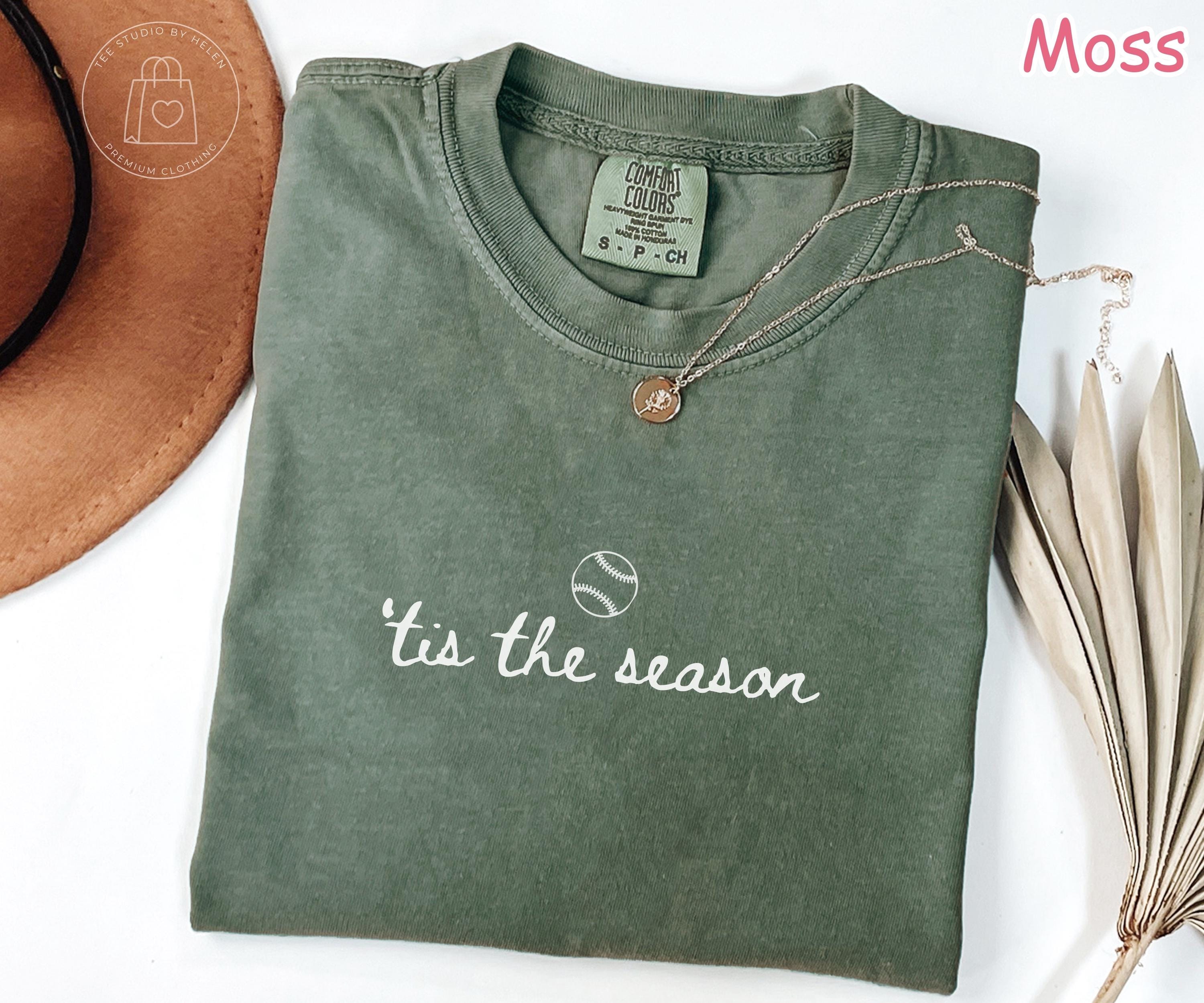 Comfort Colors® Tis The Season Baseball Shirt, Baseball Game Day Shirt, Baseball Mom Shirt, Womens Baseball Graphic Tee, Sports Mom Gift